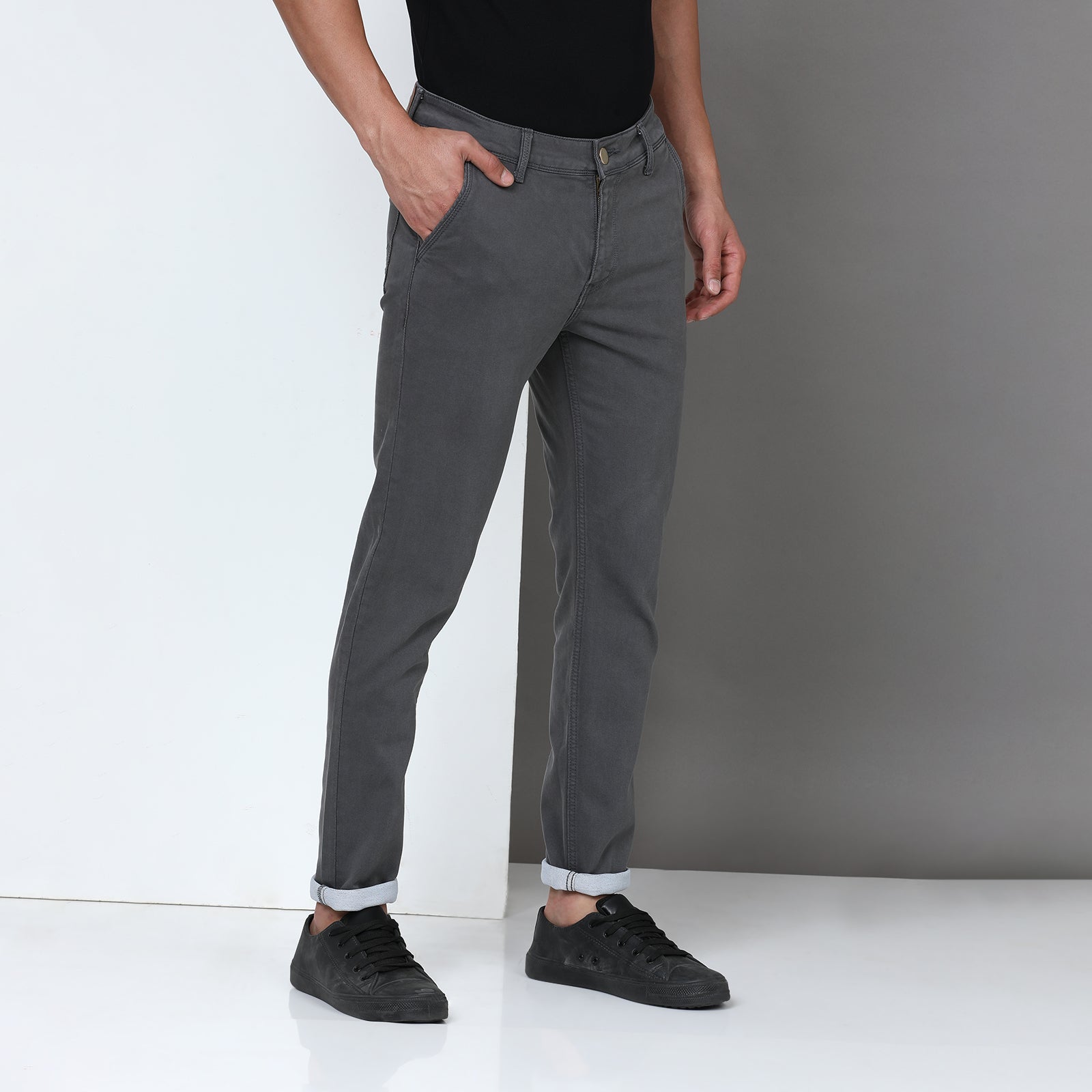 RFD Denim Dark Grey Midrise Slim Fit Jeans