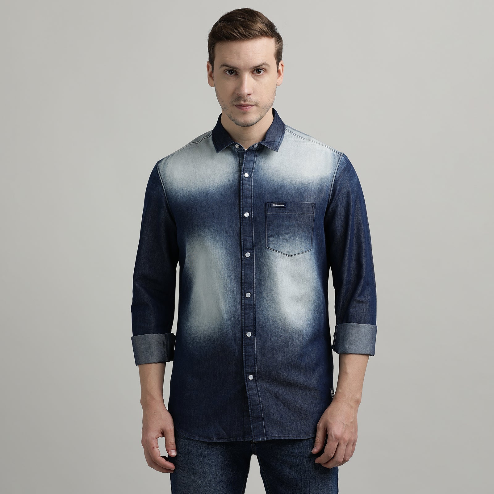 Navy Full Sleeve Denim Shirt