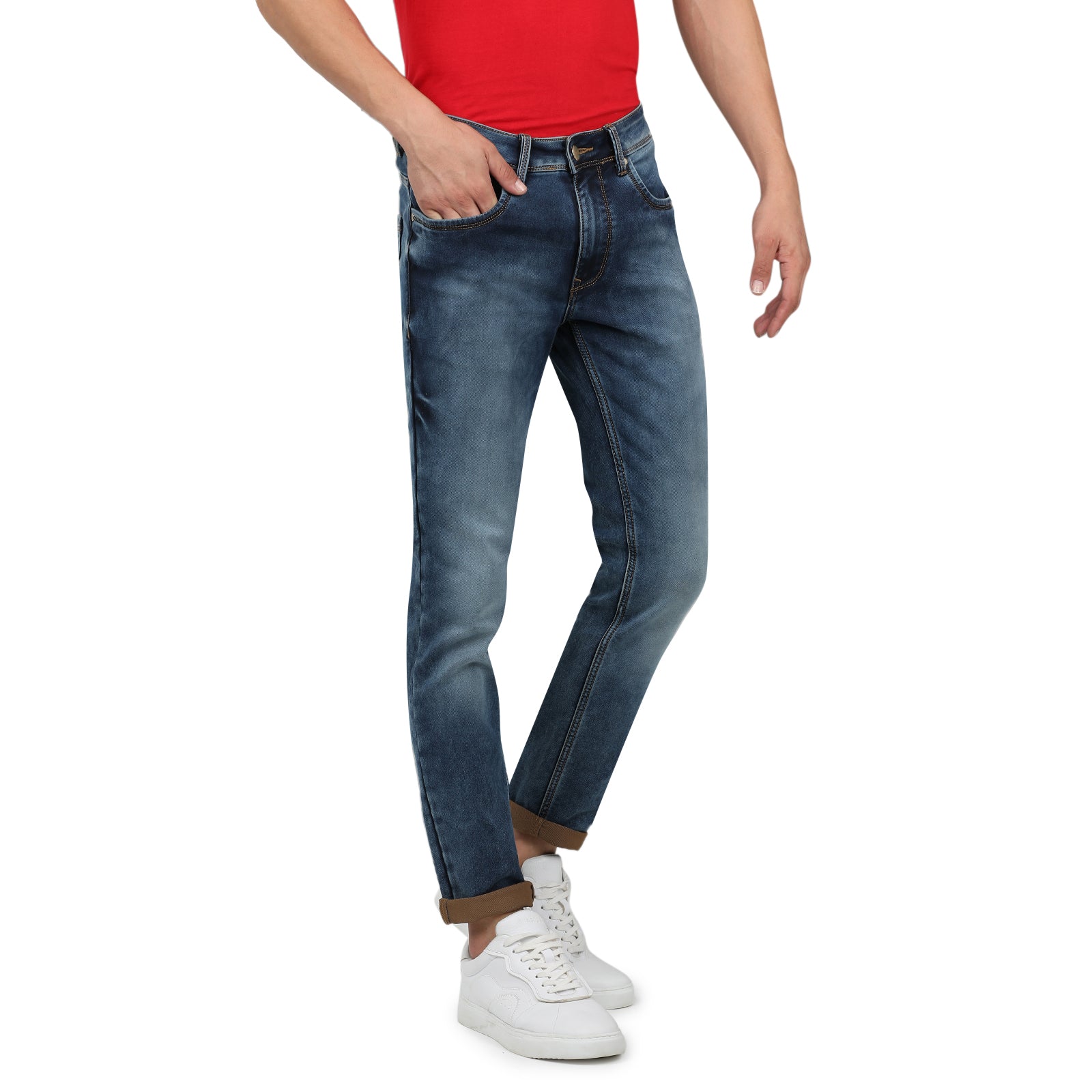 Men's Slim Fit Faded Blue Jeans