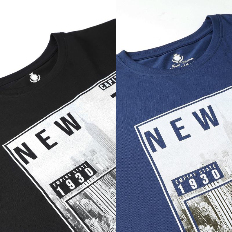 Men's New York Urban City Print T-Shirt Pack Of 2