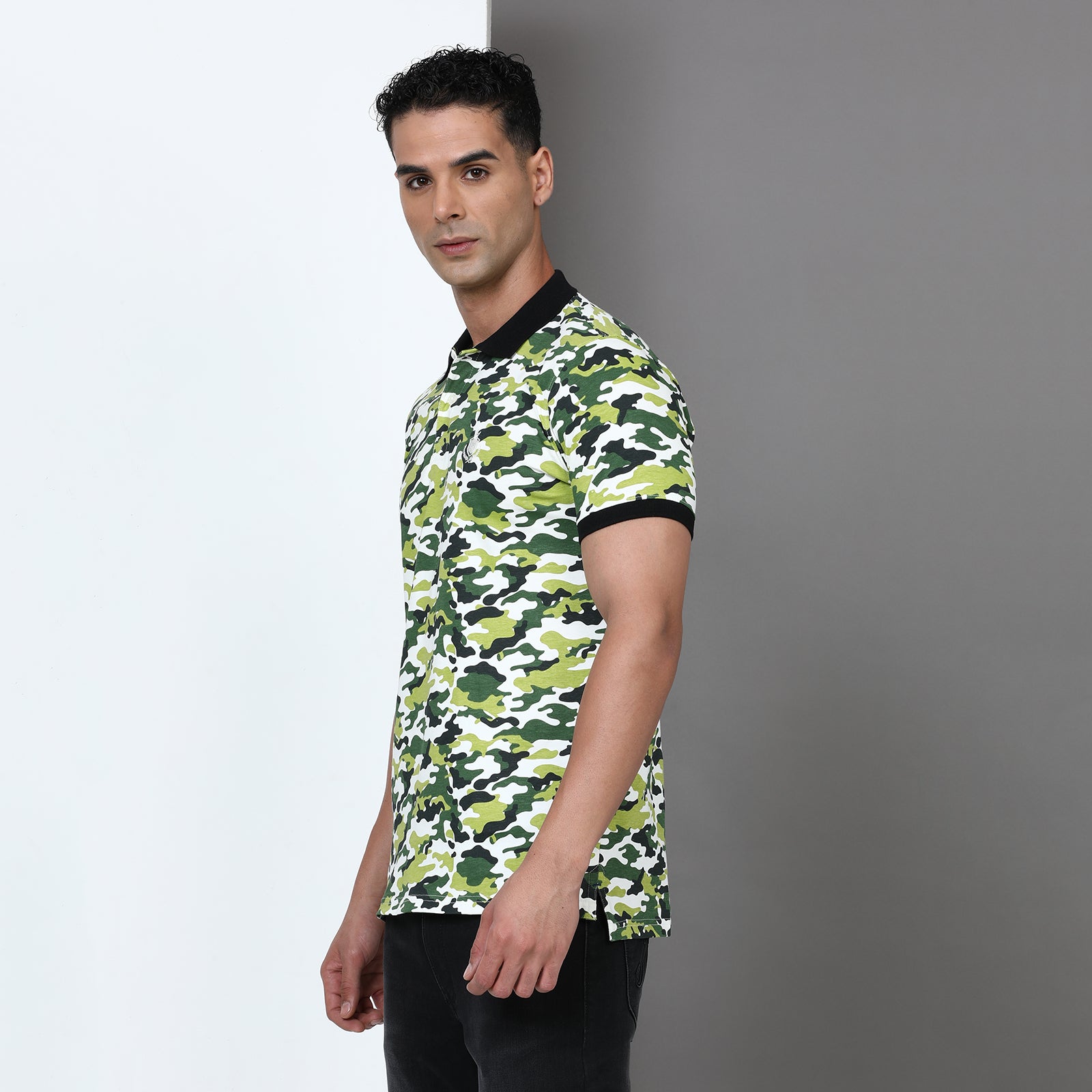 Slim Fit Printed Polo T-Shirt