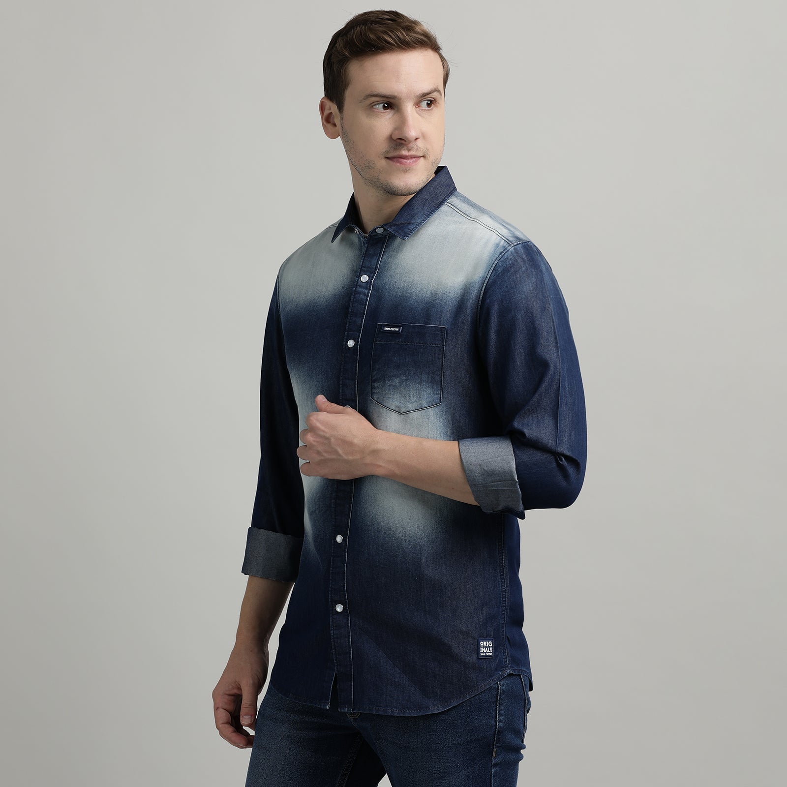 Navy Full Sleeve Denim Shirt