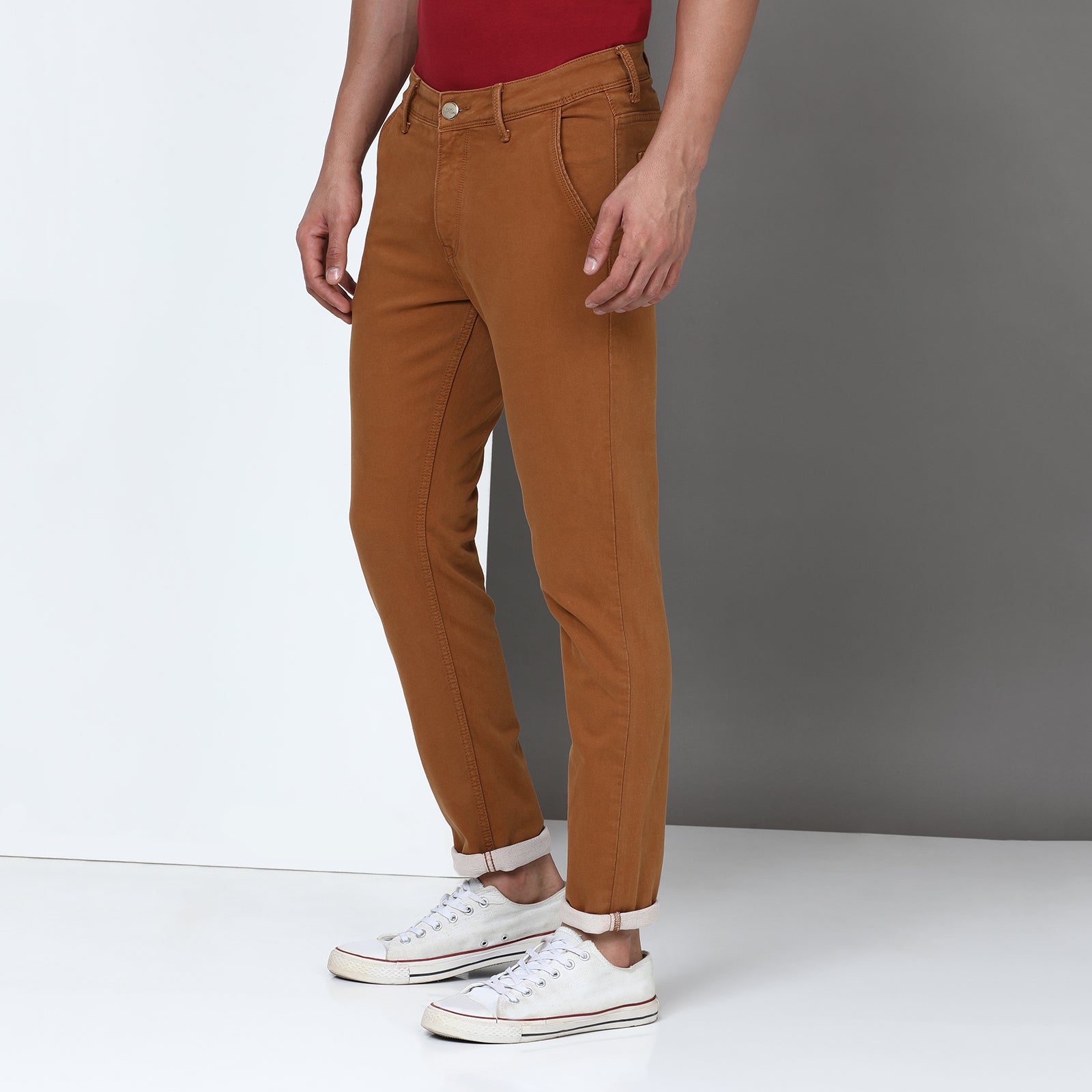 RFD Denim Tan Midrise Slim Fit Jeans