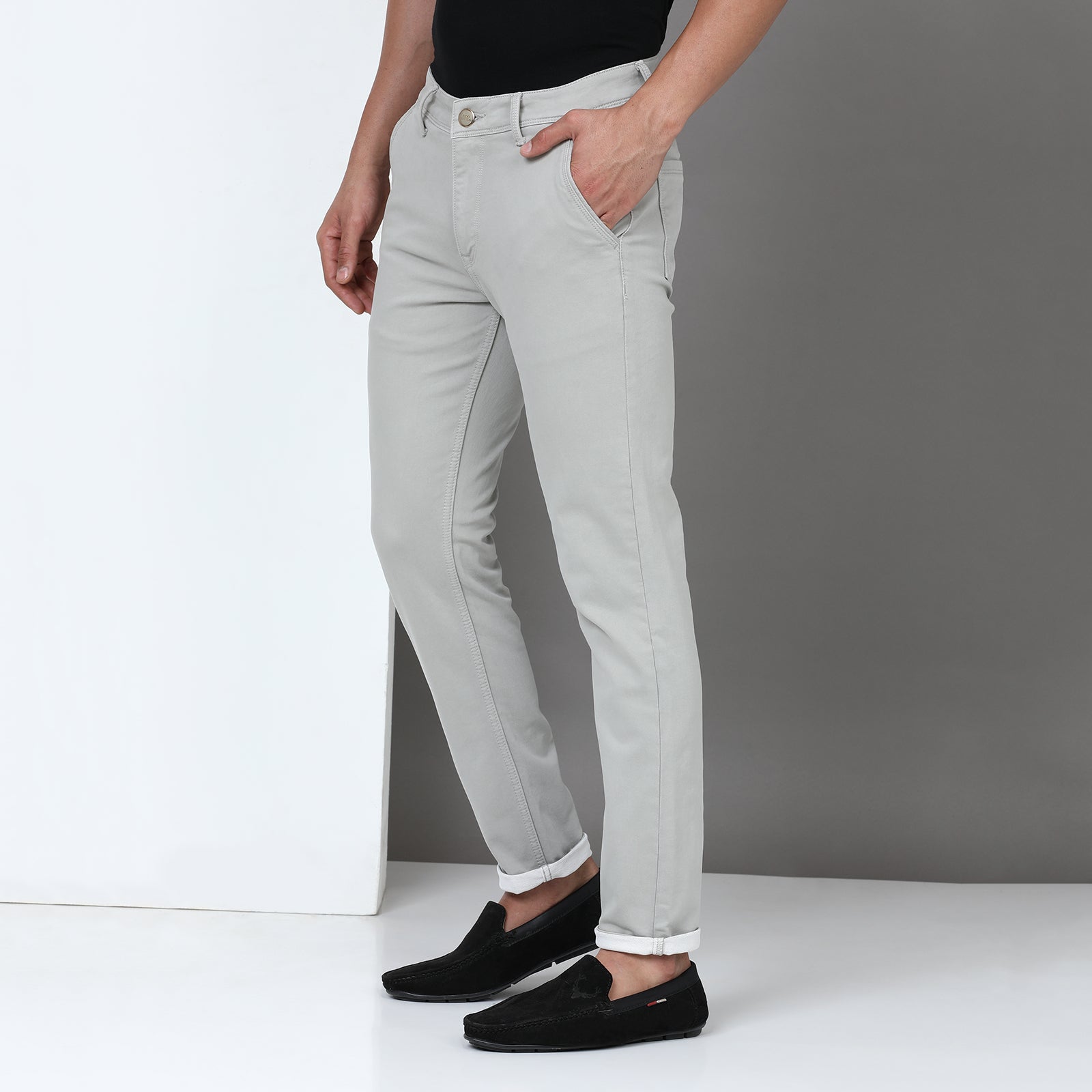 RFD Denim Light Grey Midrise Slim Fit Jeans