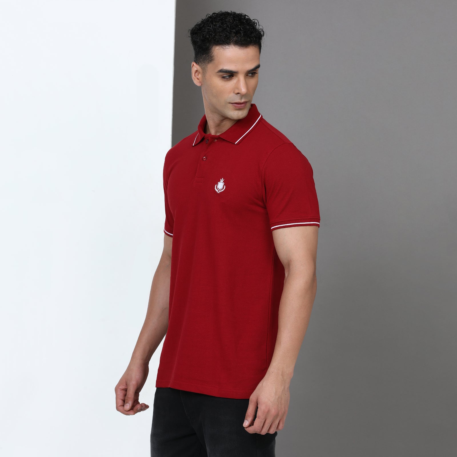 Solid Men Slim Fit Polo T-Shirt