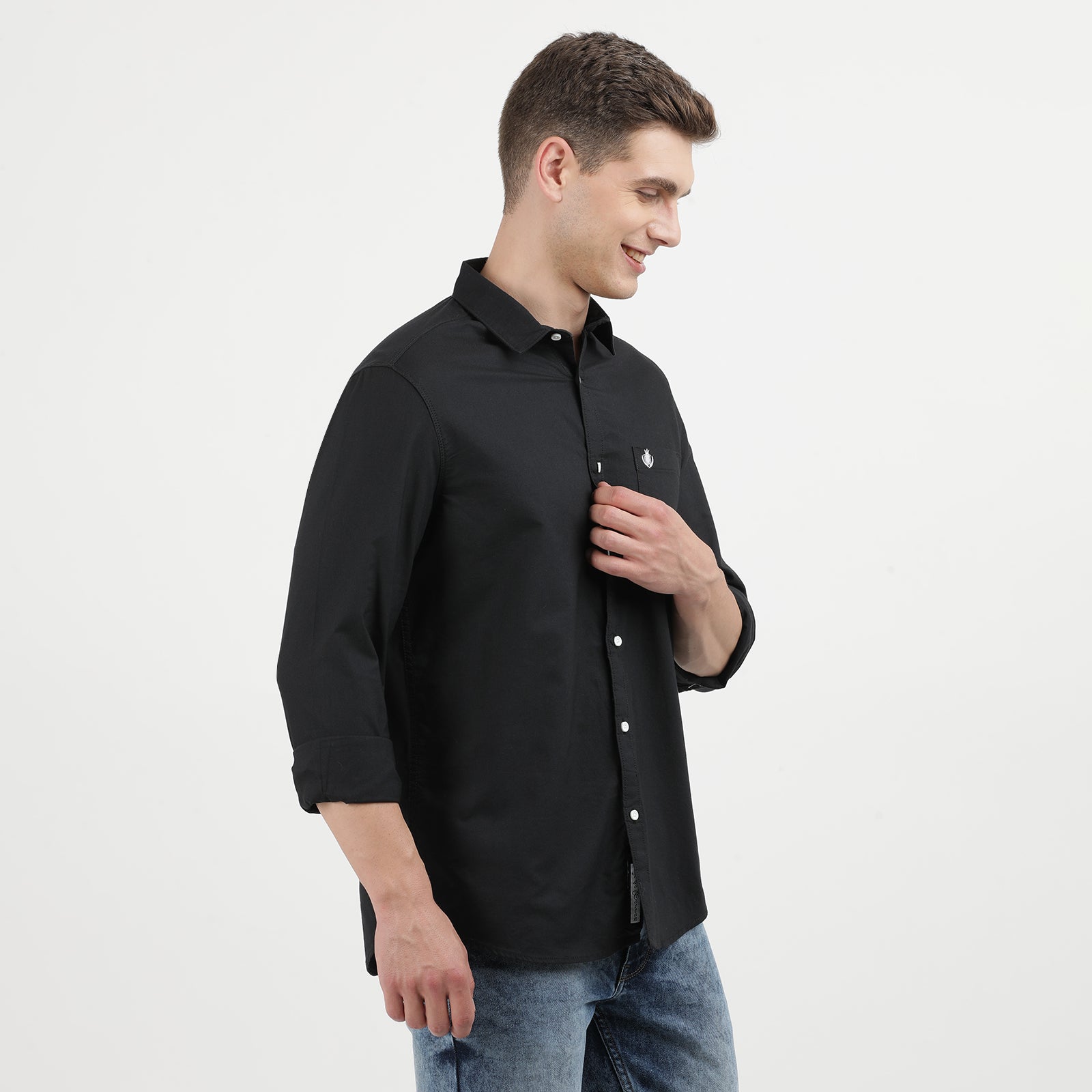 Jet Black Full Sleeve Casual Shirt