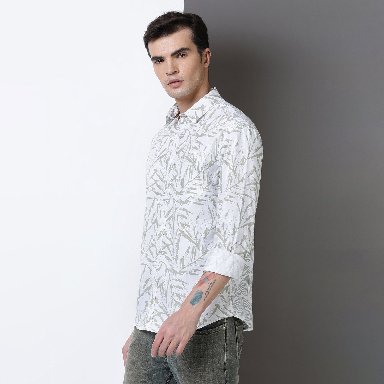 Cut & Sew Printed full sleeve shirt