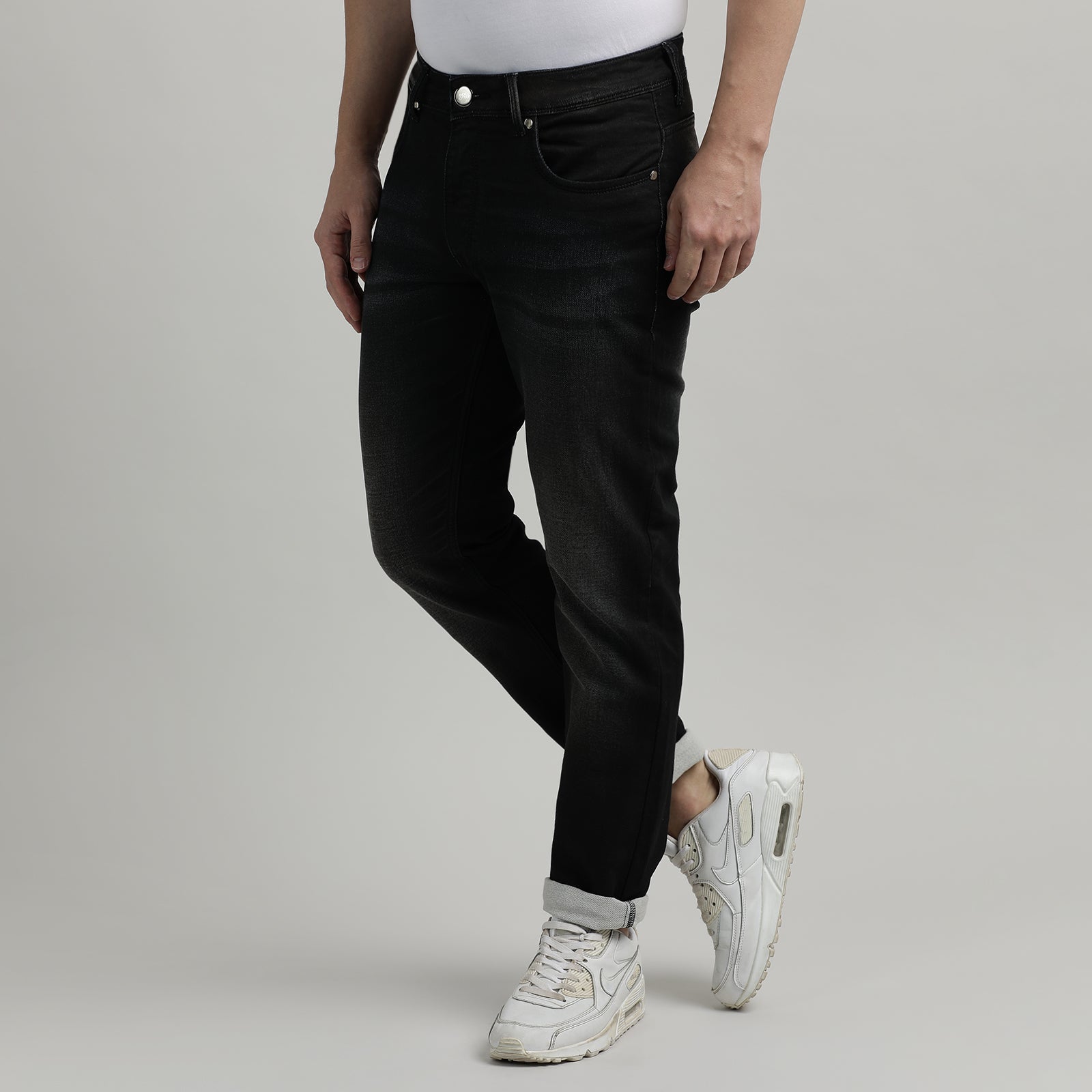 Denim Black Mid Rise Silm Fit Jeans