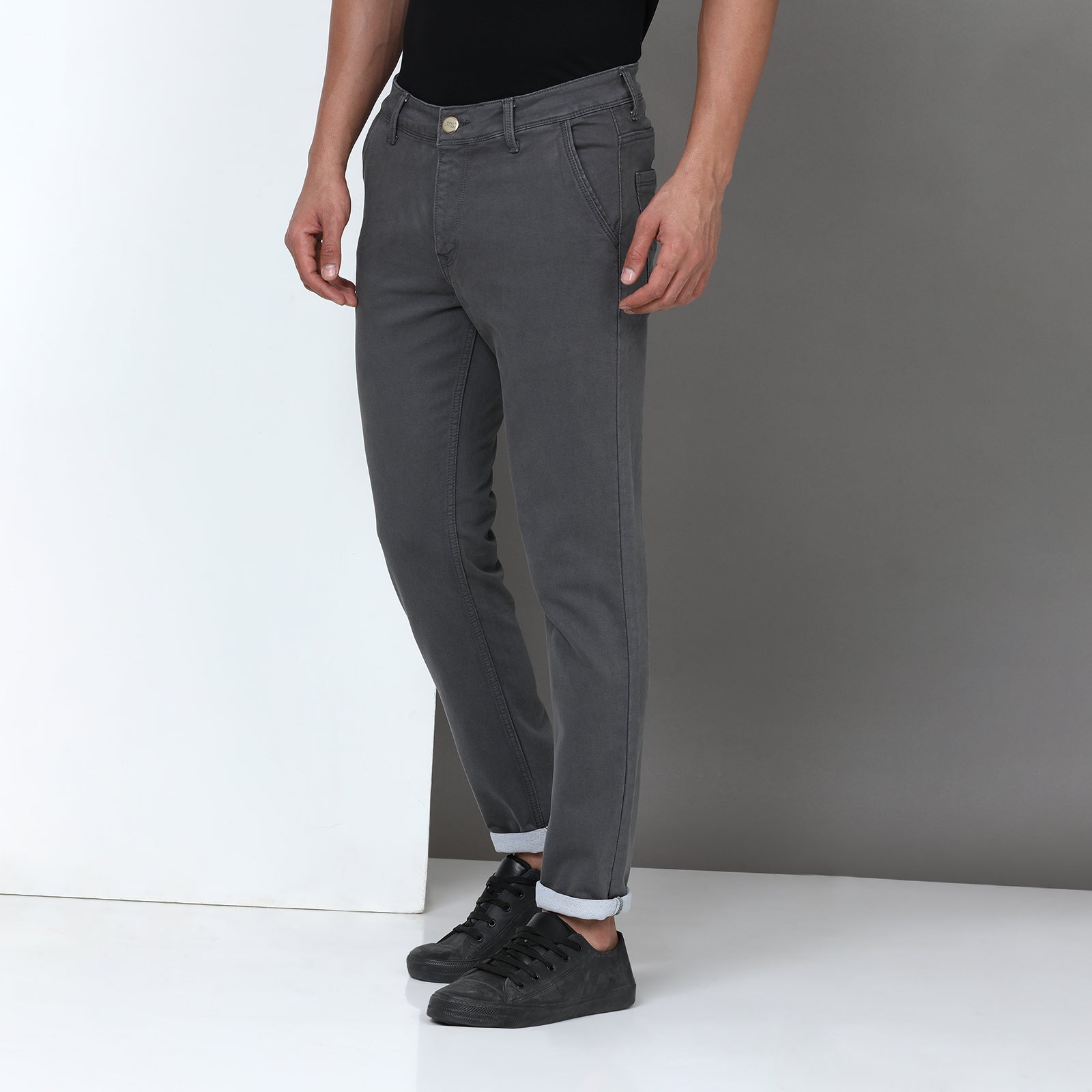 RFD Denim Dark Grey Midrise Slim Fit Jeans