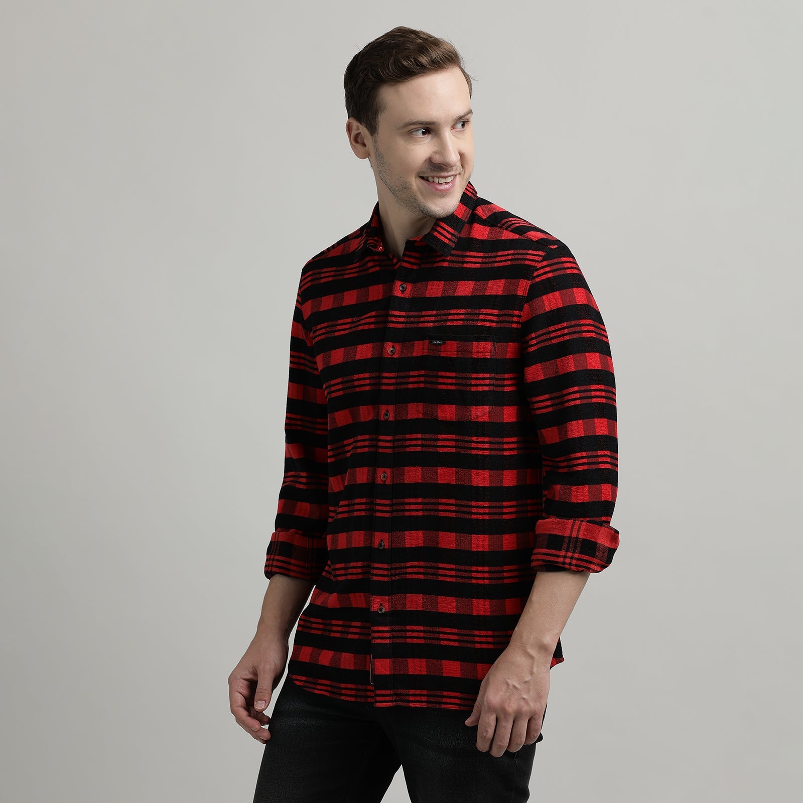 Black & Red Checks Full Sleeve Shirt