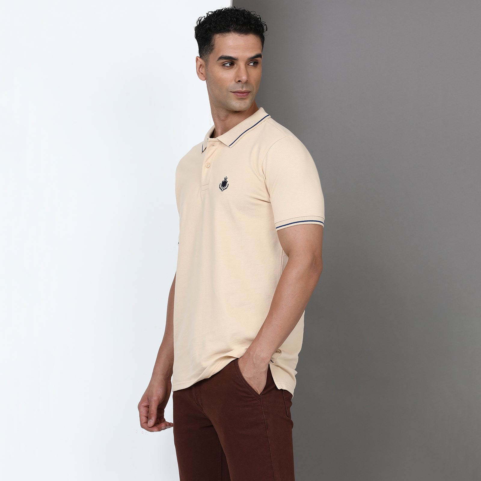 Solid Men Slim Fit Polo T-Shirt