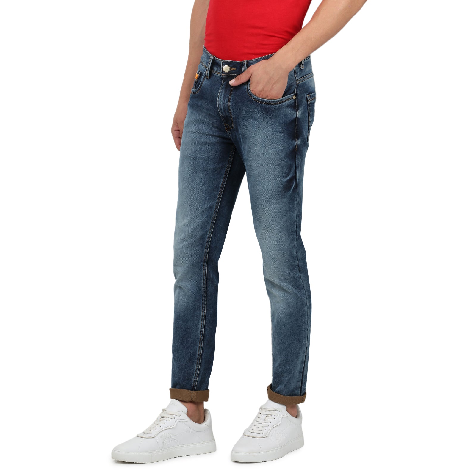 Men's Slim Fit Faded Blue Jeans