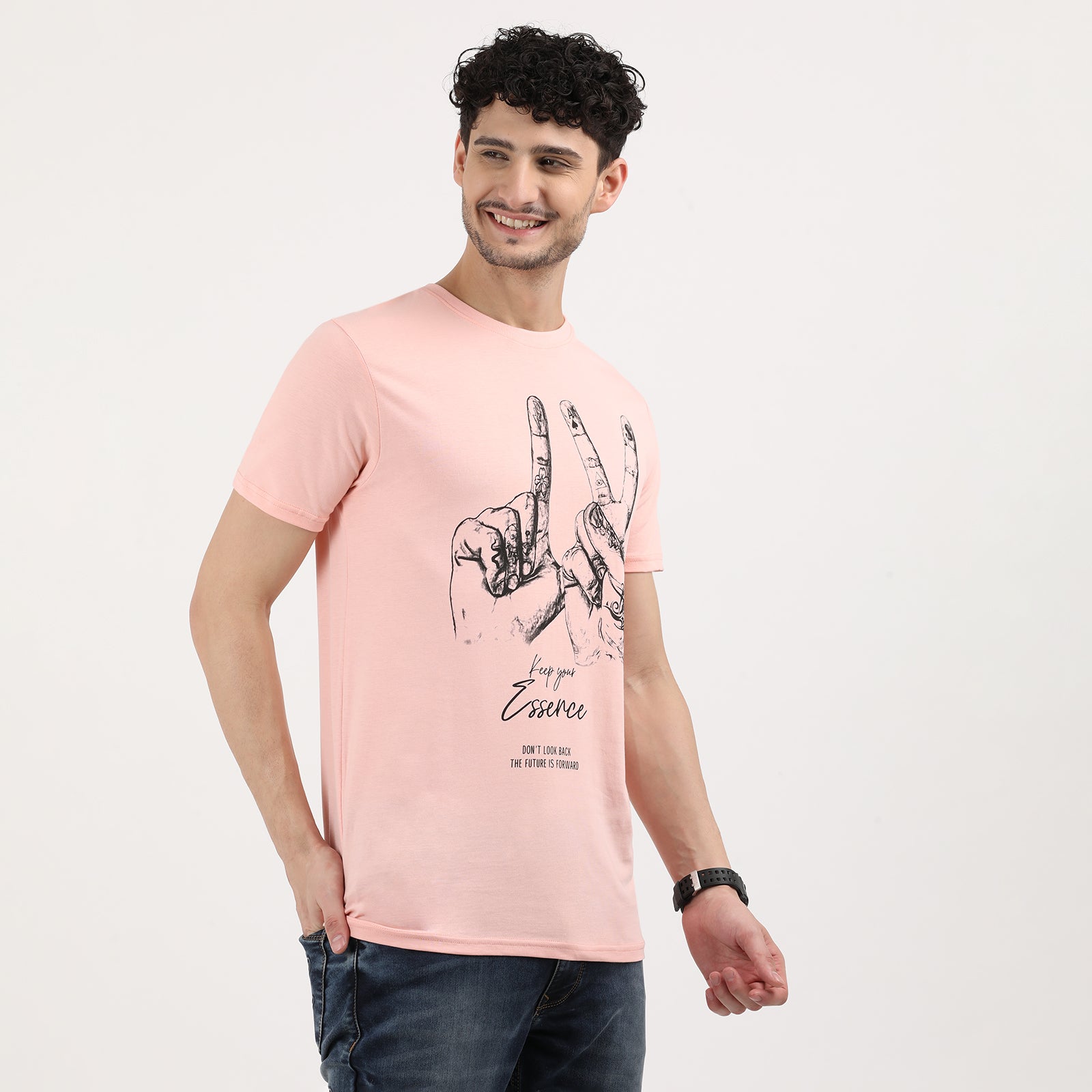 Impatience Pink Keep Your Essence Crew Neck T-Shirt