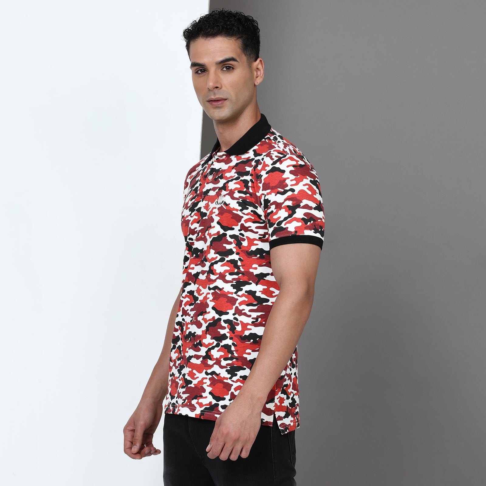 Slim Fit Printed Polo T-Shirt