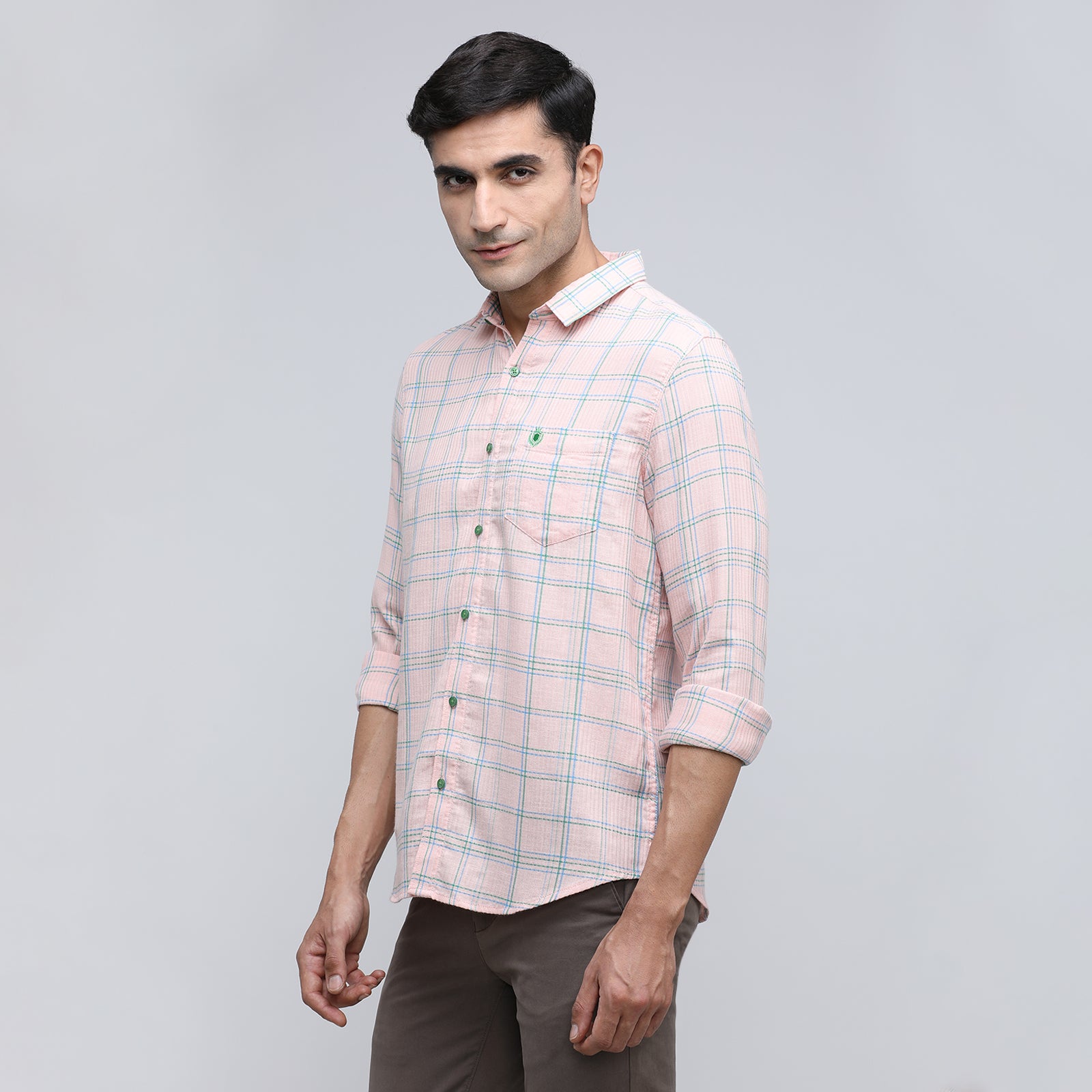 Indo Cotton Men's Checkered Full Sleeve Shirt