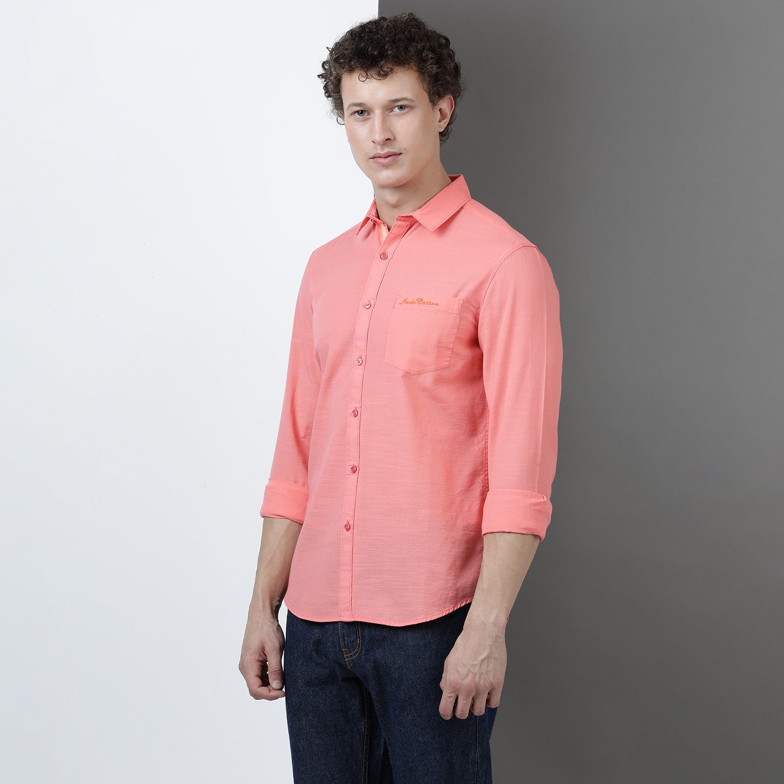 Pink Solid Full Sleeve Shirt