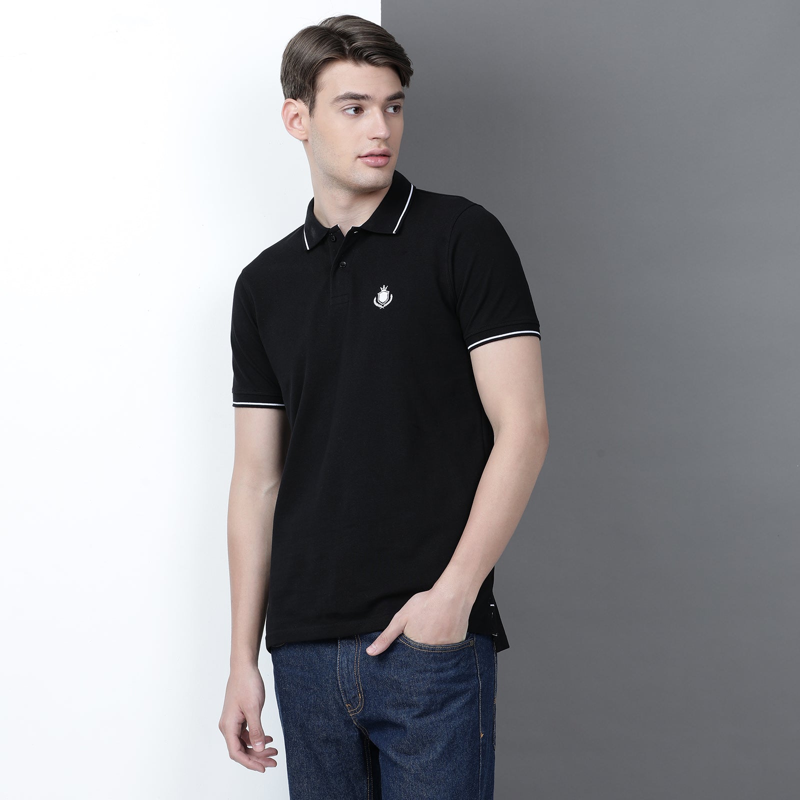 Solid Men Slim Fit Polo T-Shirt