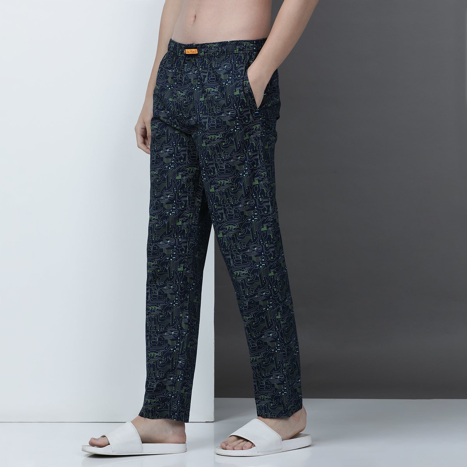 Navy Printed Lounge Pant