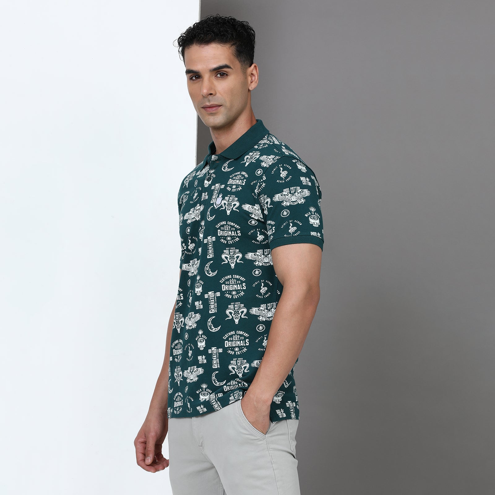 Slim Fit Printed Polo T-Shirt