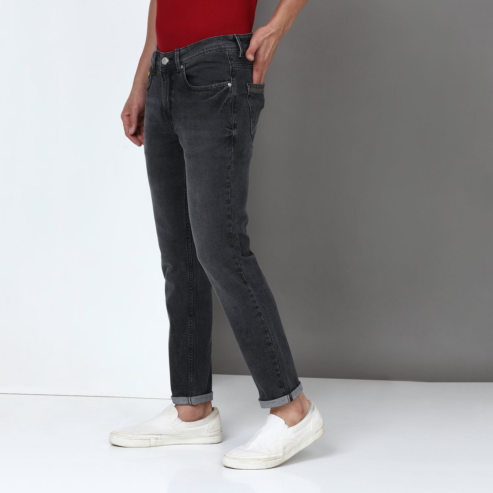 Denim Black Midrise Slim Fit Jeans