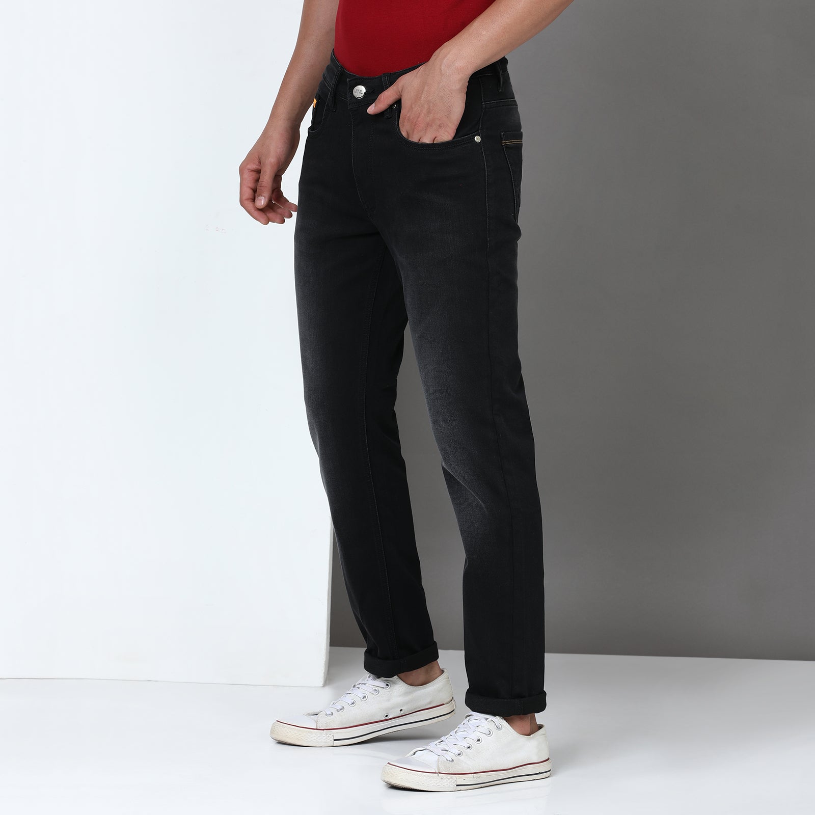 Denim Black Midrise Slim Fit Jeans