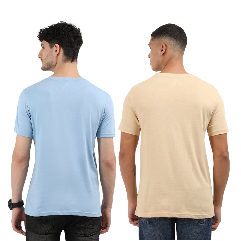 Men's Modern Noise & World Invasion Round Neck Printed T-Shirt Pack of 2