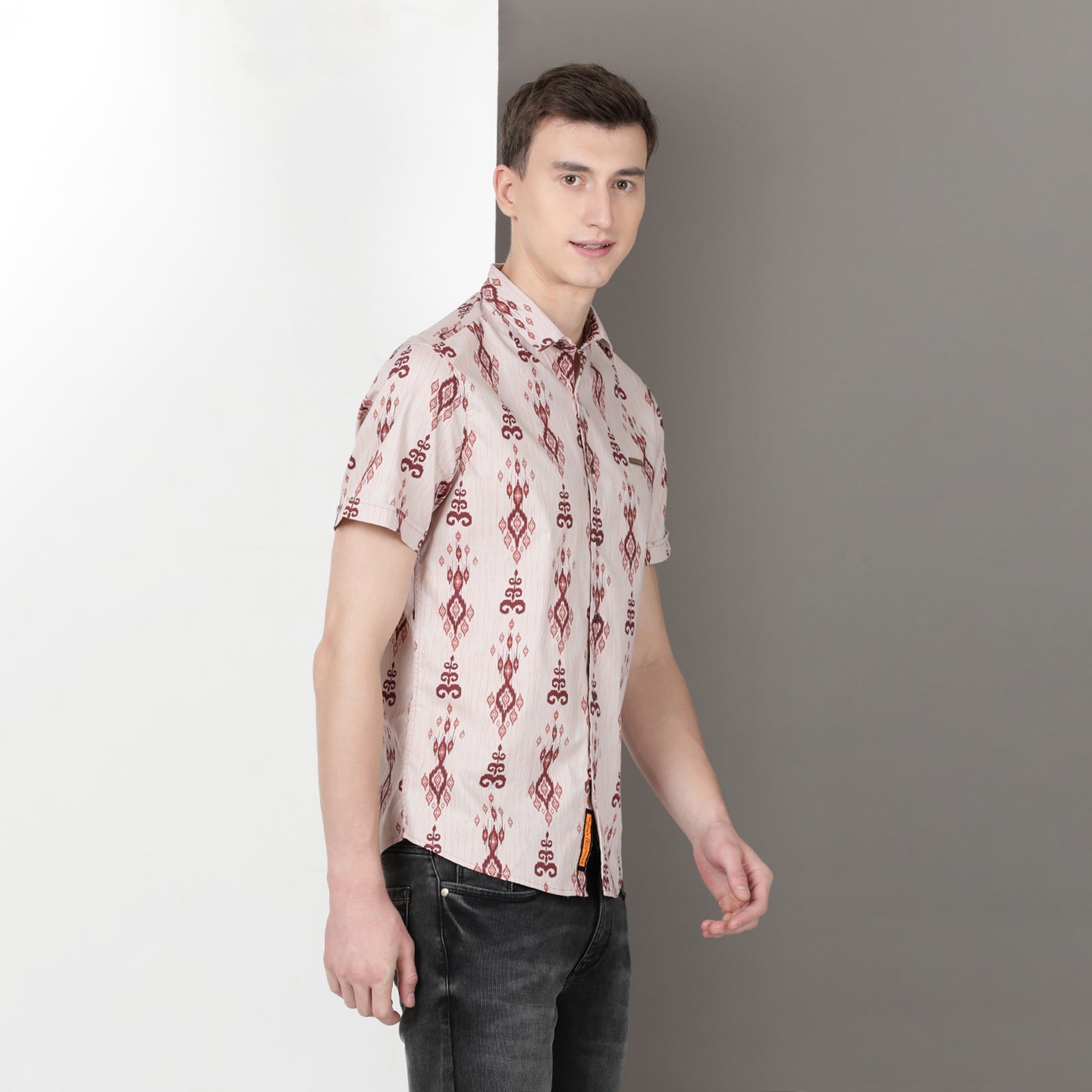 Cameo Rose Printed Half Sleeve Shirt