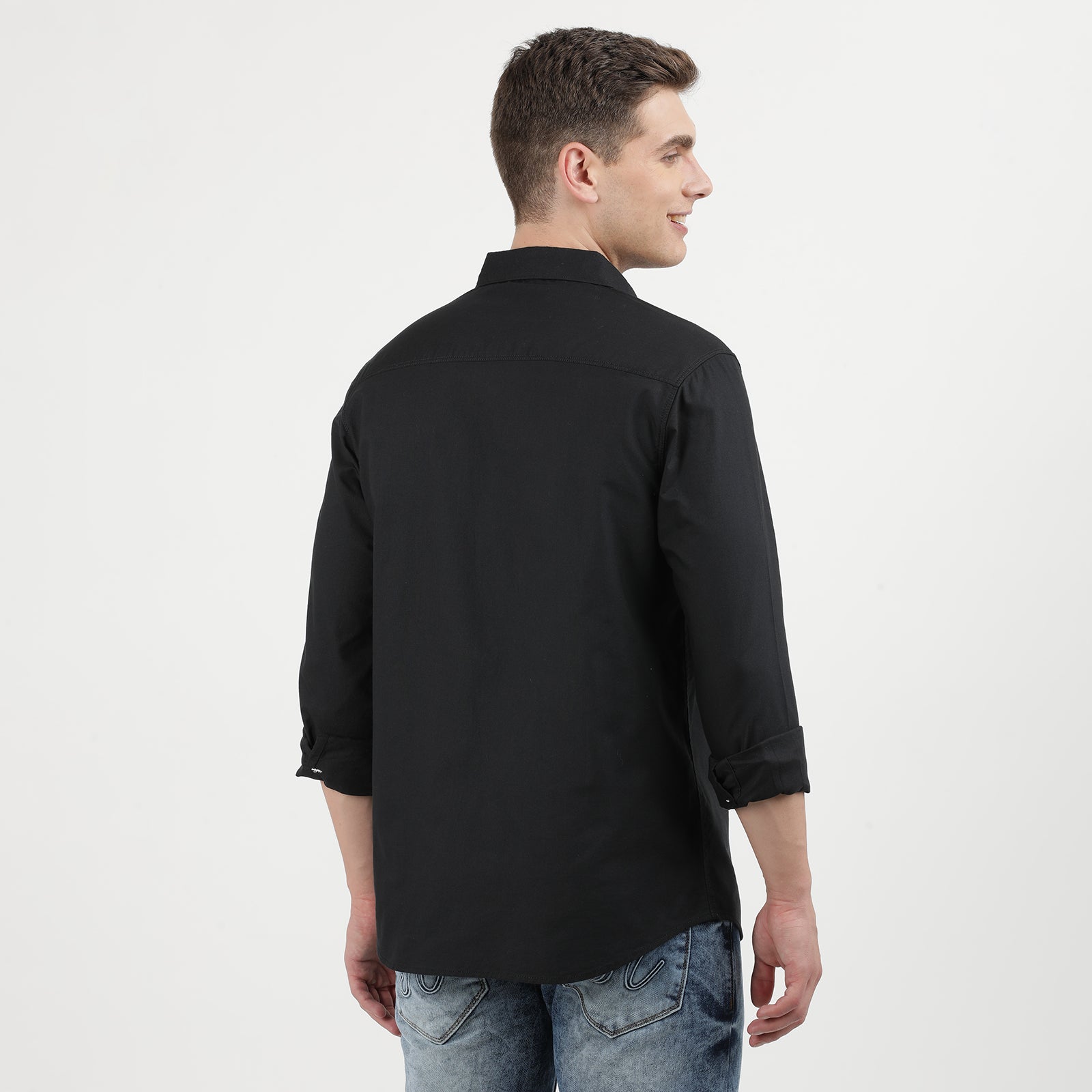 Jet Black Full Sleeve Casual Shirt