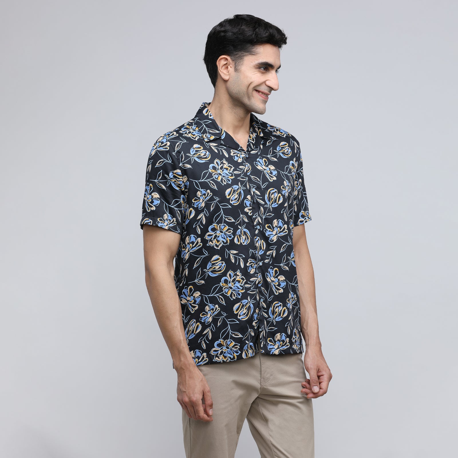 Indo Cotton Men's Half Sleeve Printed Shirt