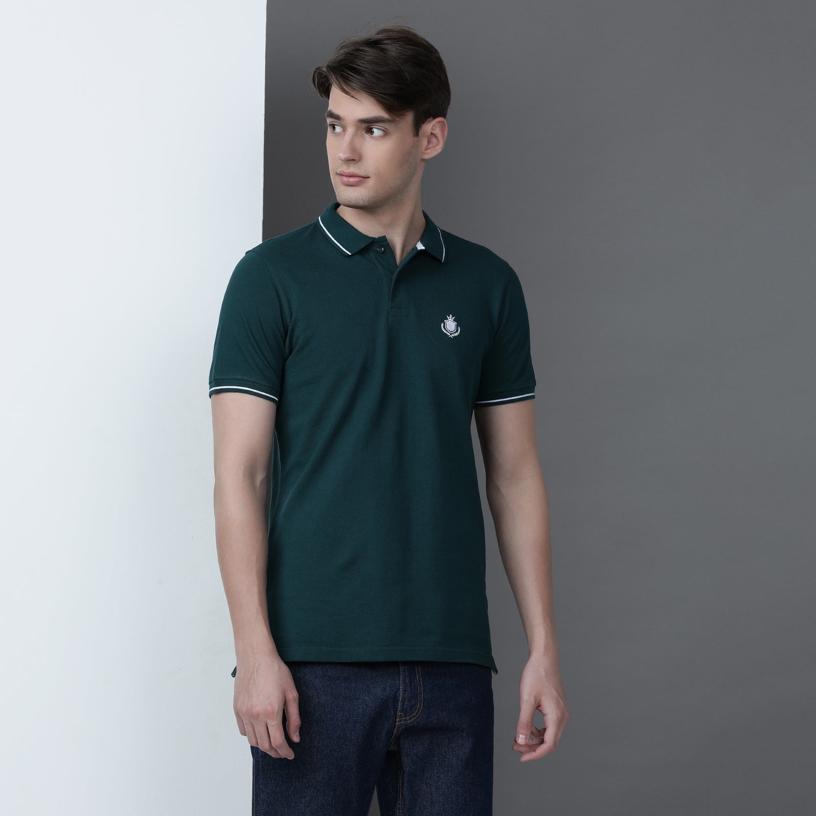 Solid Men Slim Fit Polo T-Shirt