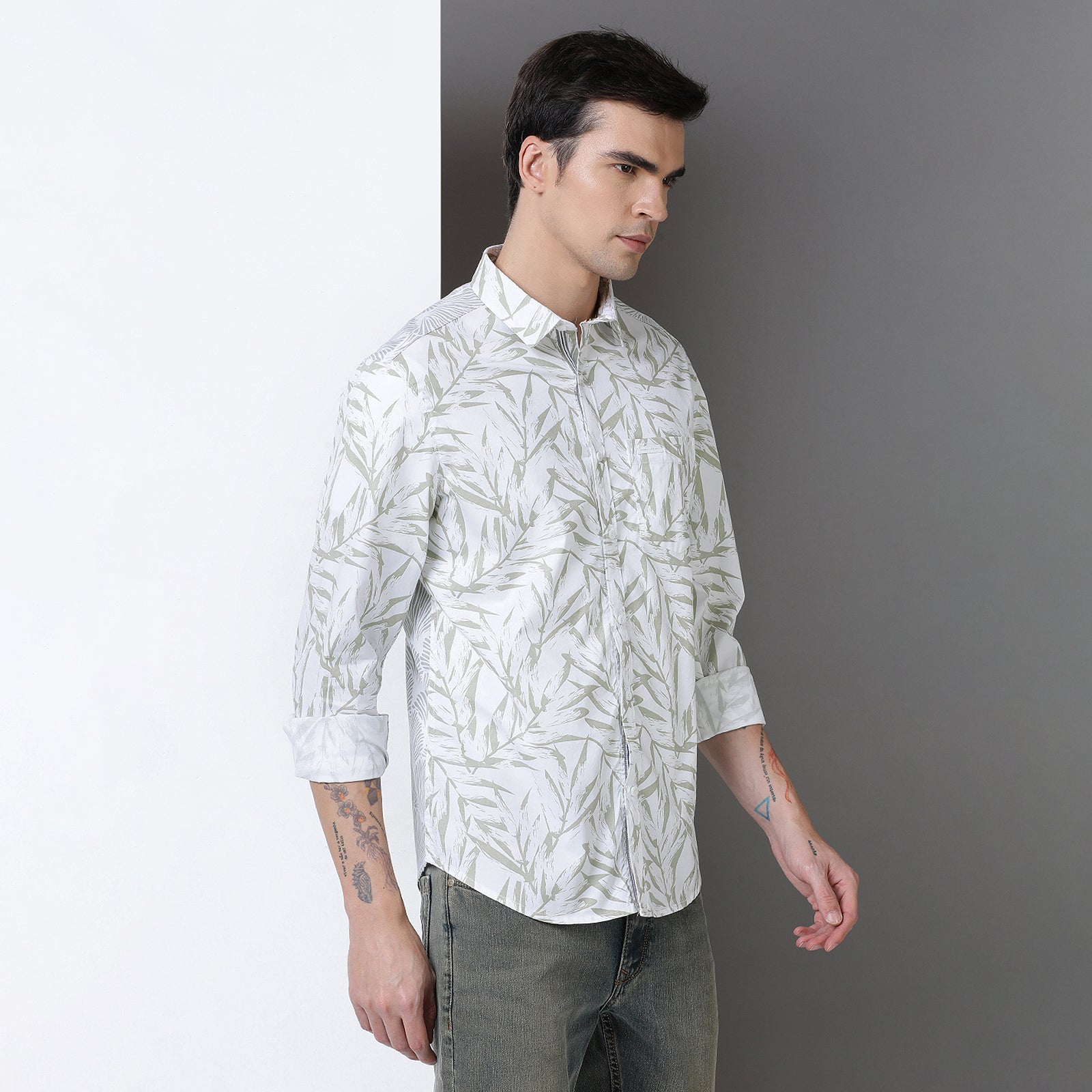 Cut & Sew Printed full sleeve shirt