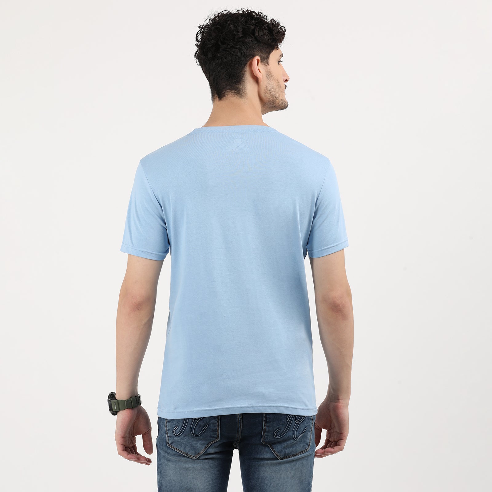 Powder Blue Future Escape Adventure Print T-Shirt