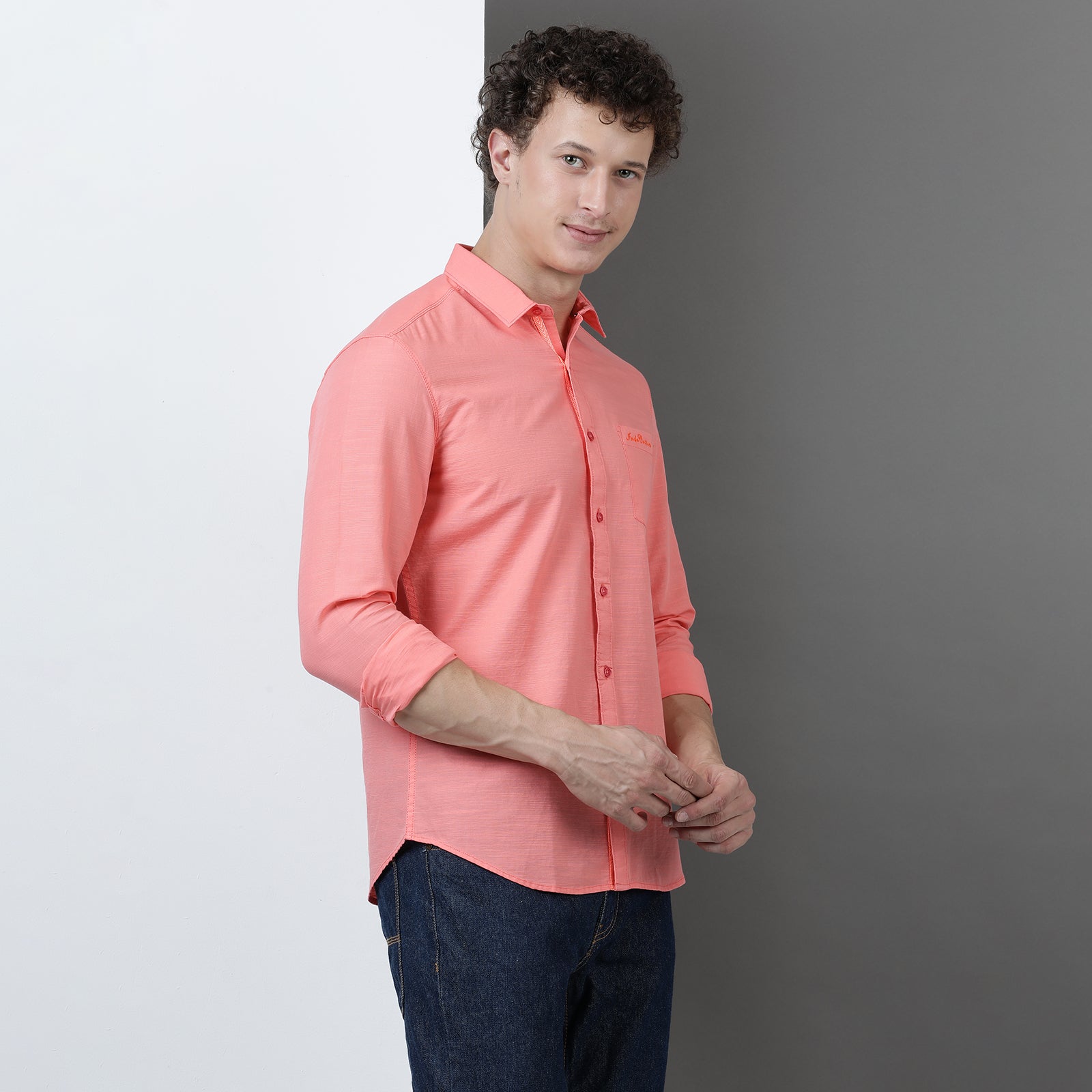 Pink Solid Full Sleeve Shirt