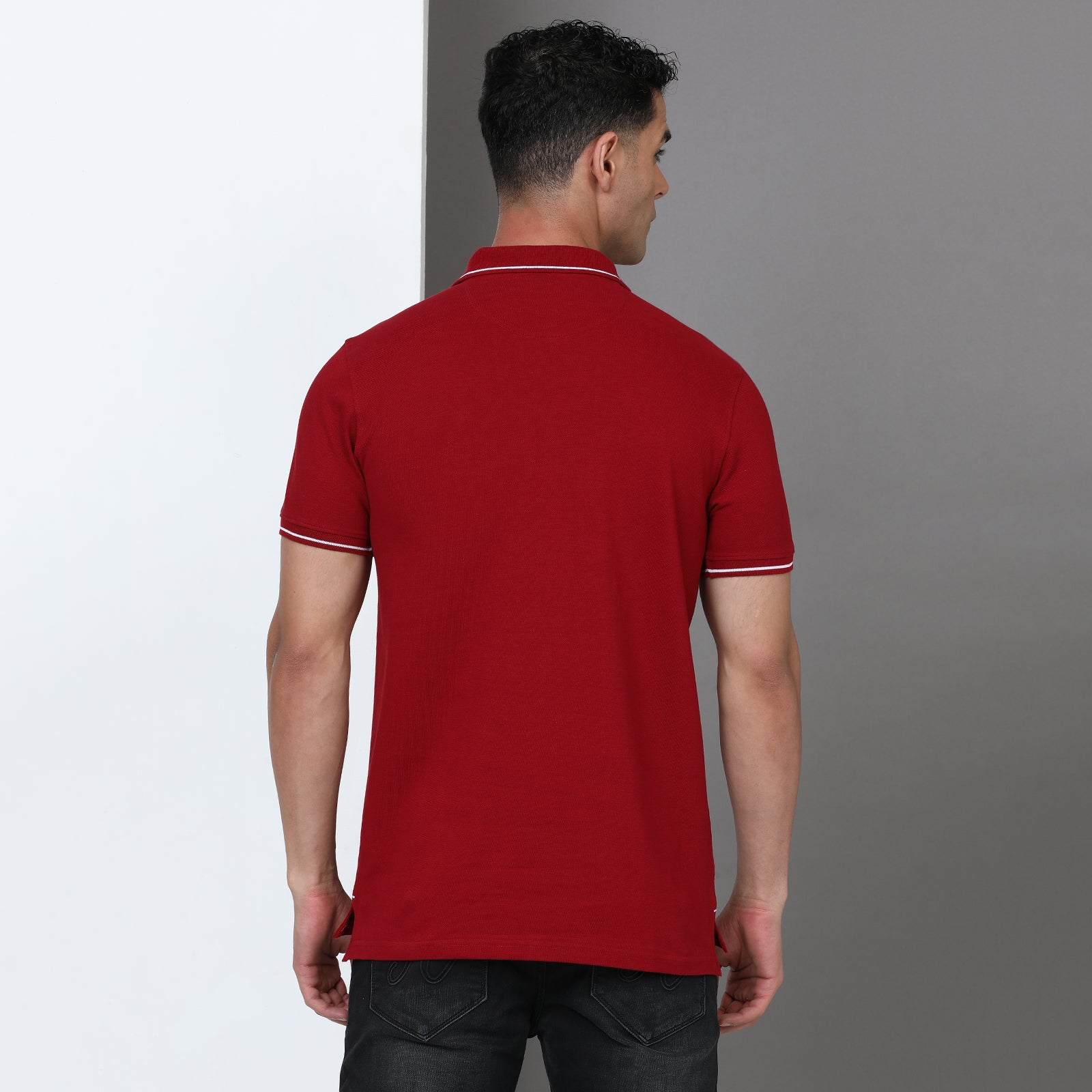 Solid Men Slim Fit Polo T-Shirt