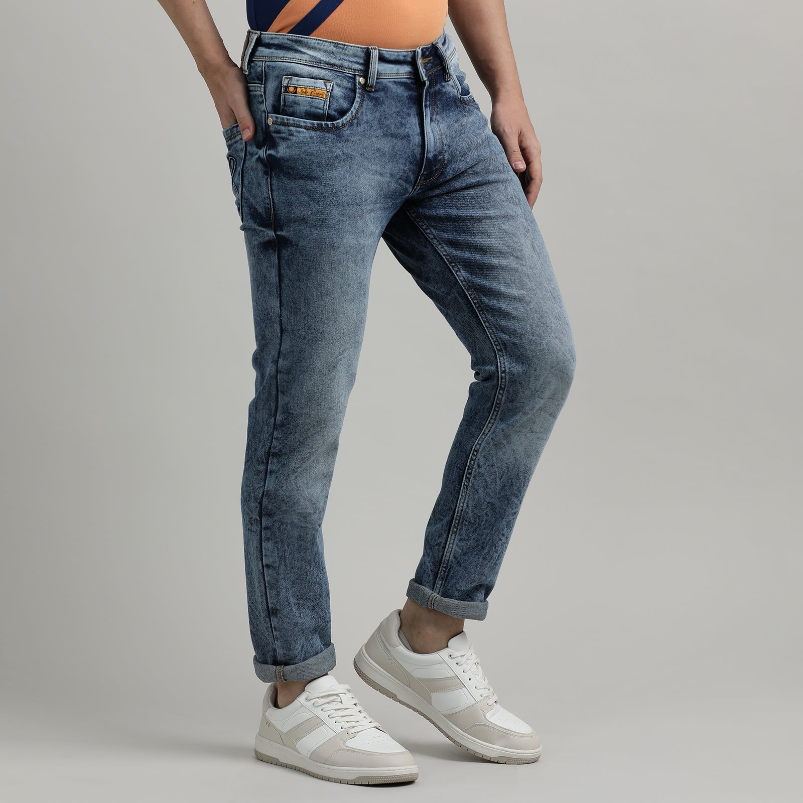 Denim Navy Mid Rise Silm Fit Jeans