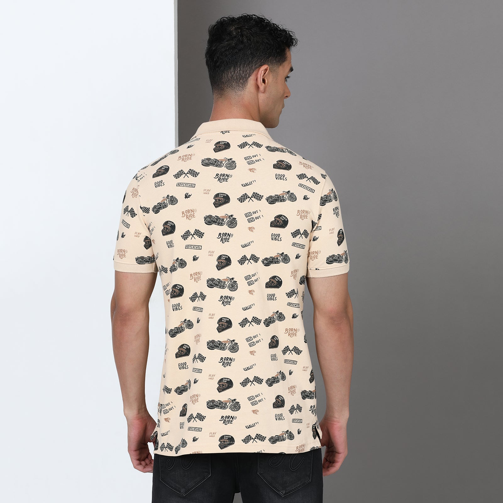 Slim Fit Printed Polo T-Shirt