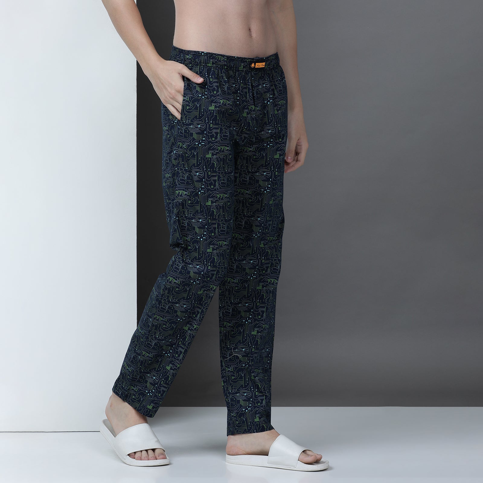 Navy Printed Lounge Pant