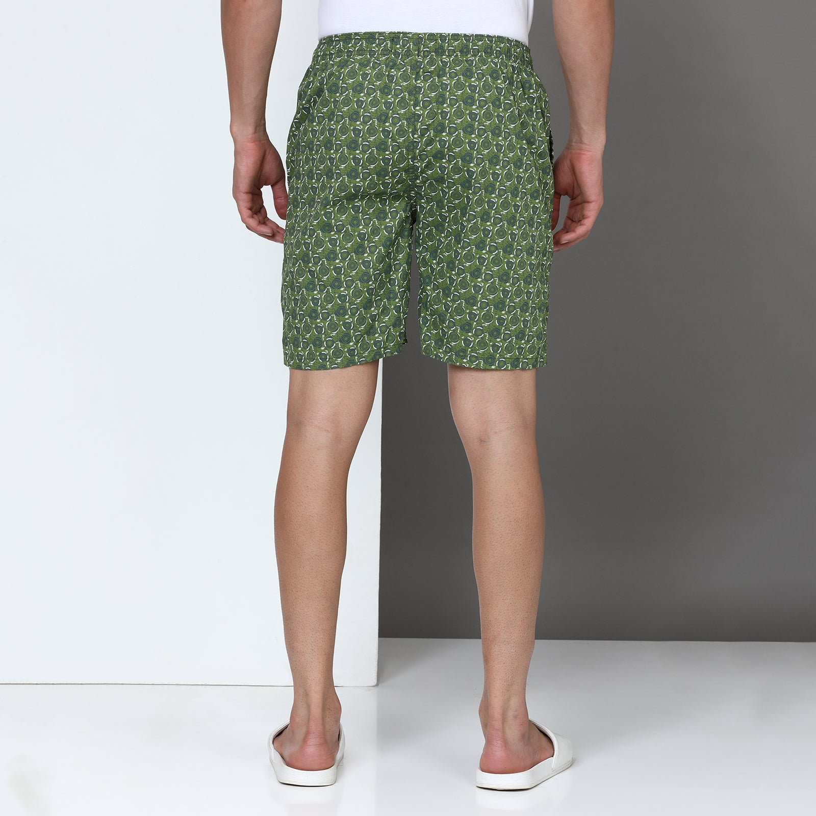 Green Printed Short Thigh Short