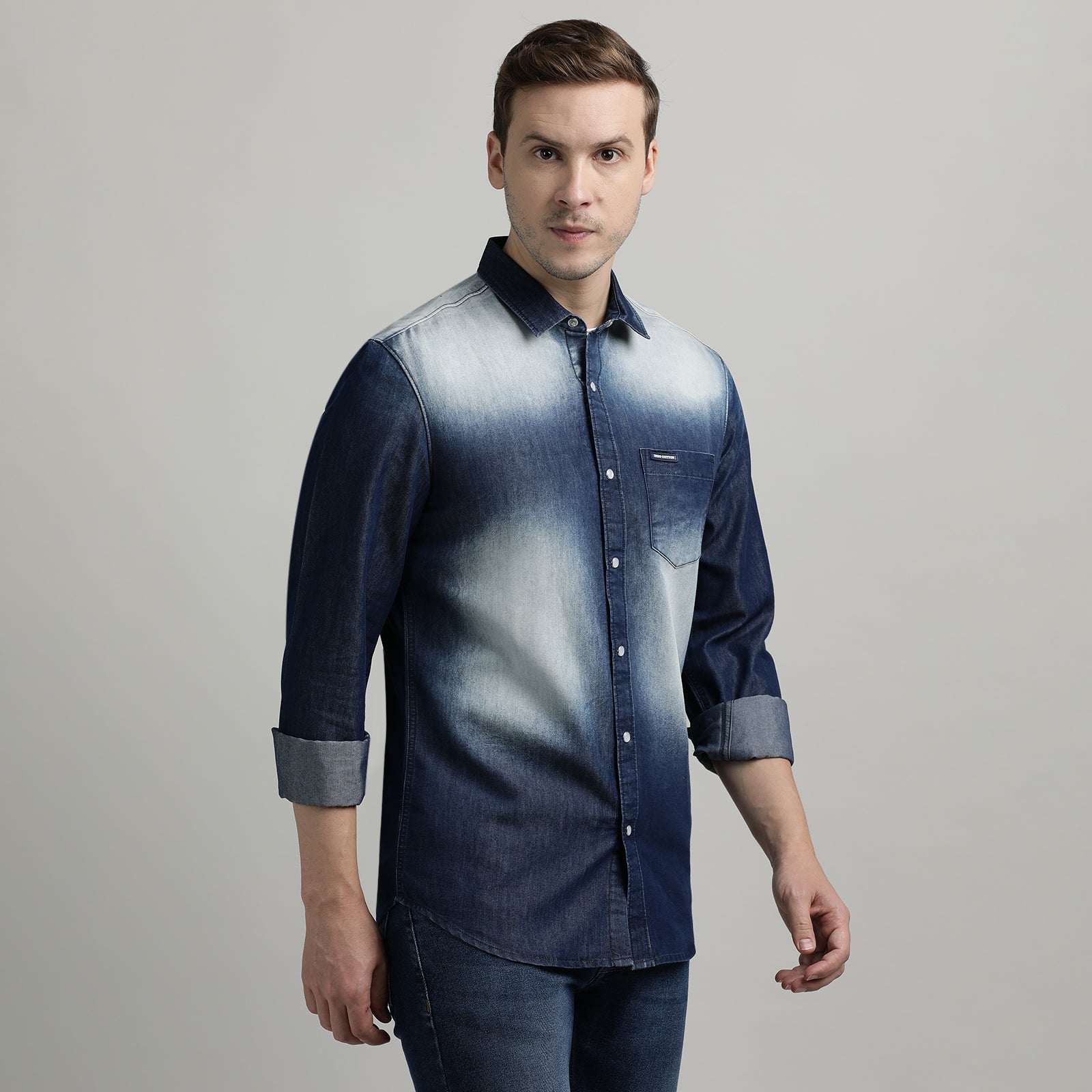 Navy Full Sleeve Denim Shirt