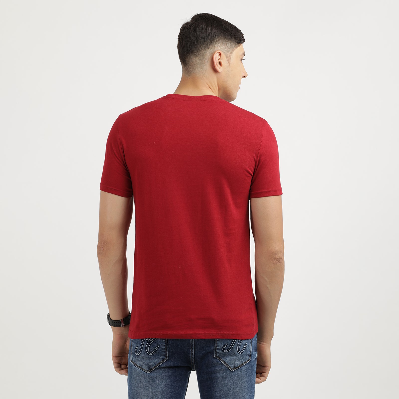 Men's Rio Red Young And Wild Round Neck Printed T-Shirt