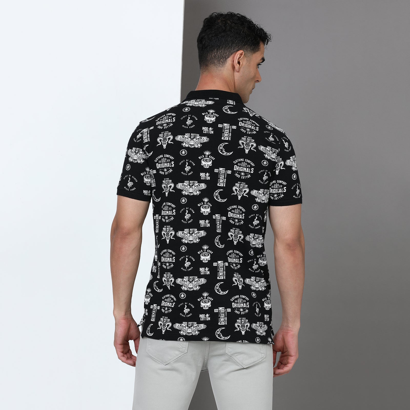 Slim Fit Printed Polo T-Shirt