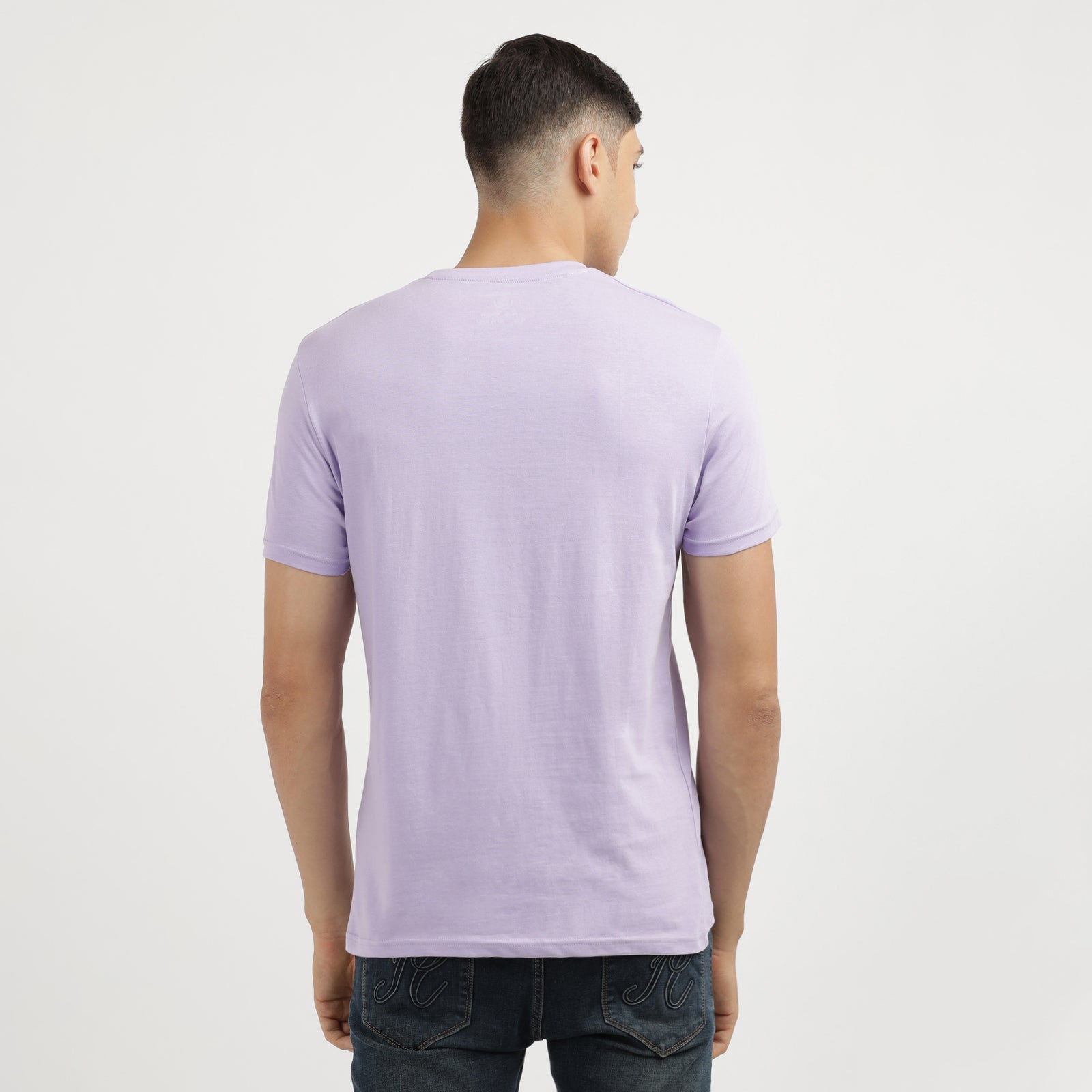 Men's Lavender World Invasion Find Your Way Round Neck Printed T-Shirt