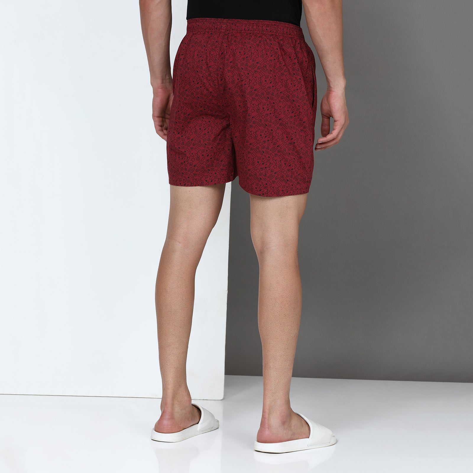 Marron Printed Short Thigh Short