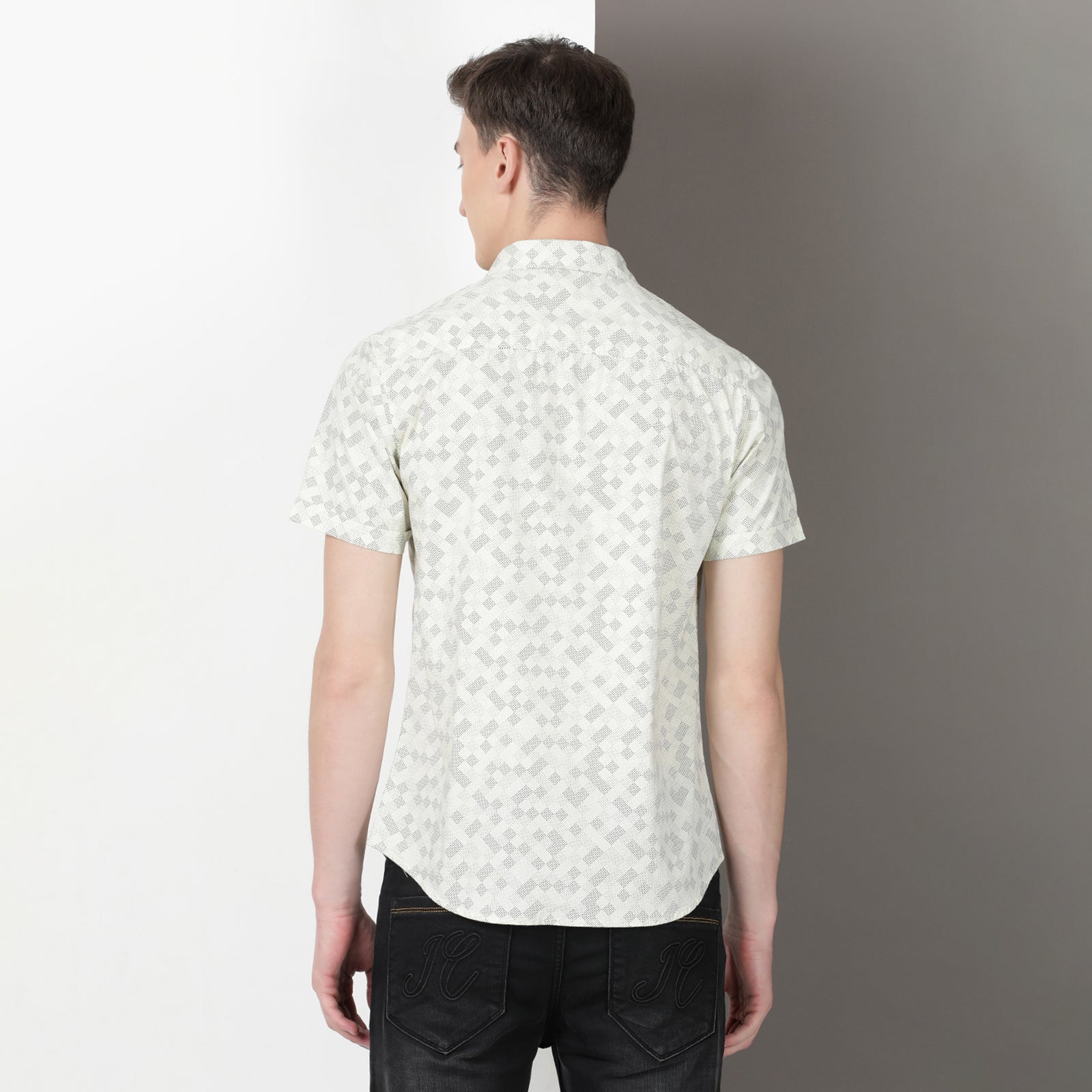 Glass Green Half Sleeve Printed  Shirt