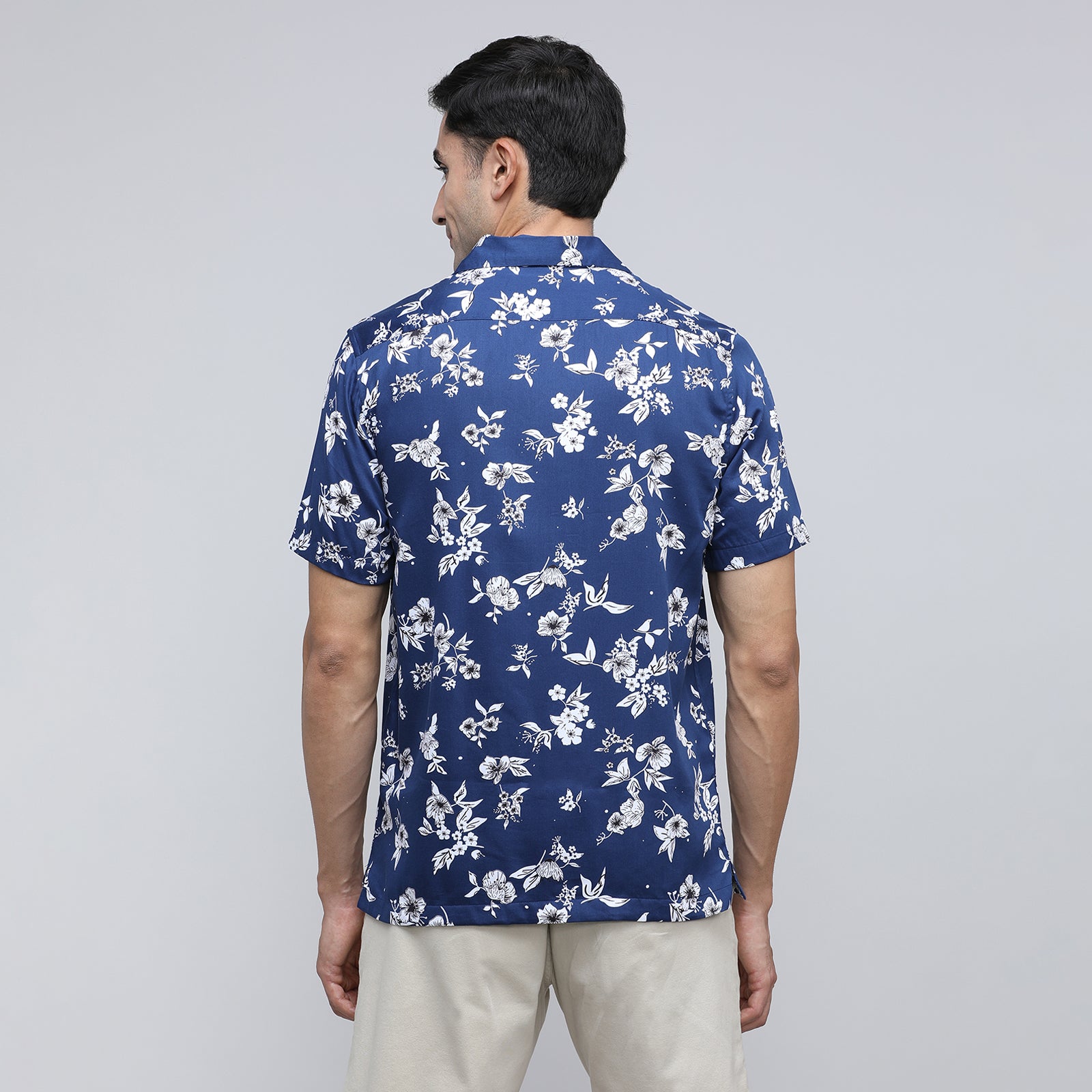 Indo Cotton Men's Printed Half Sleeve Shirt