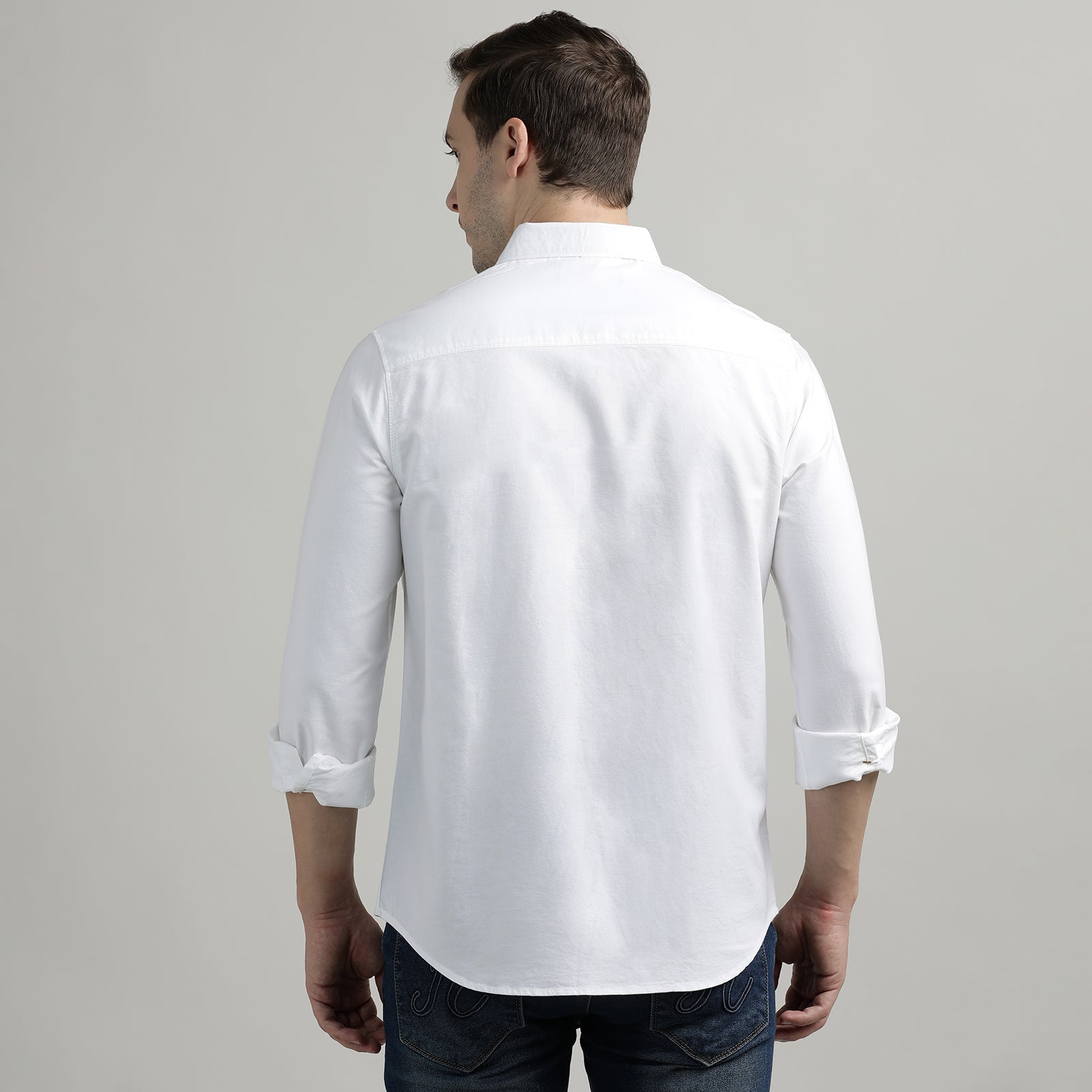 White Solid Full Sleeve Shirt