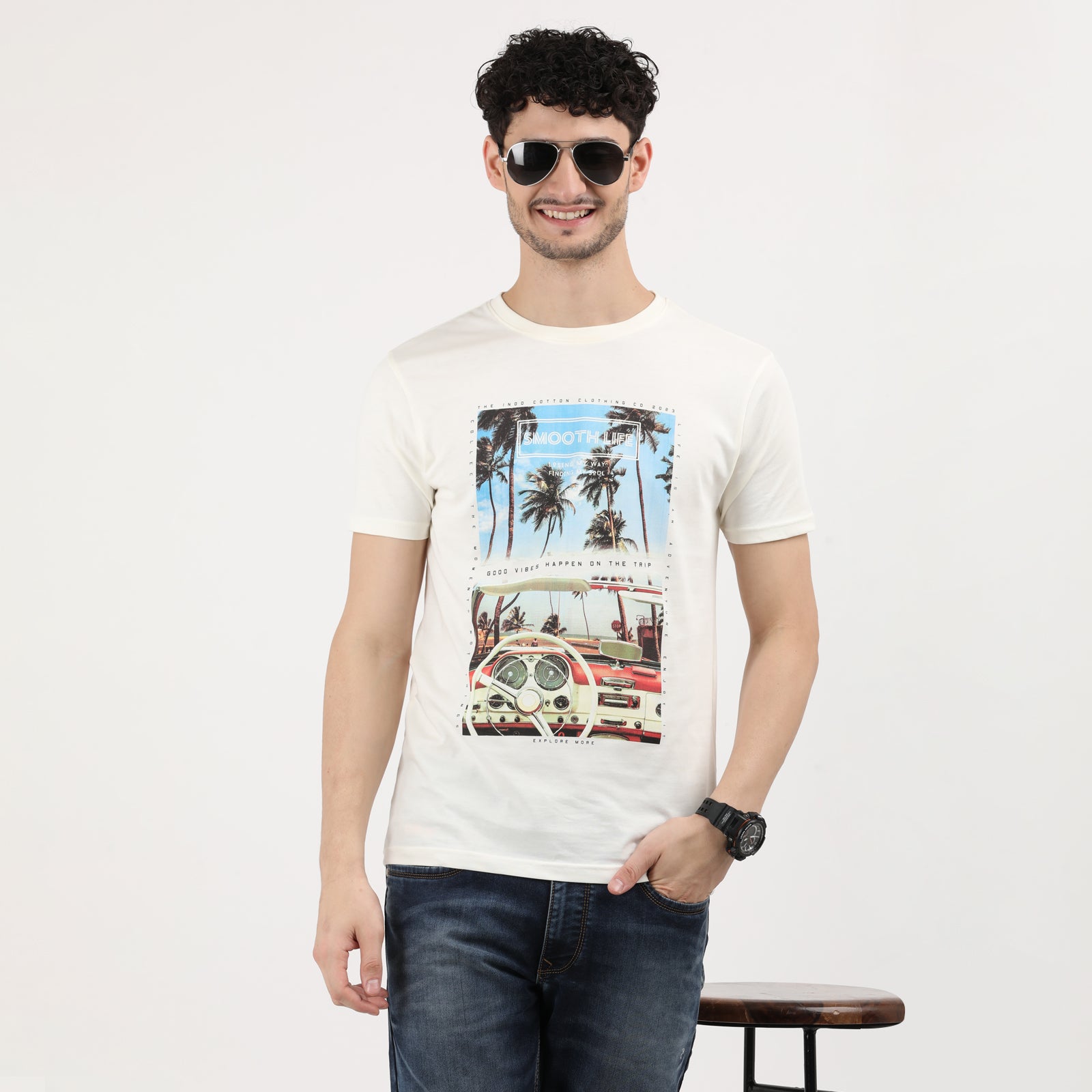 Venilla-Ice-Tropical_Beach_Sunset-Graphic-T-Shirt