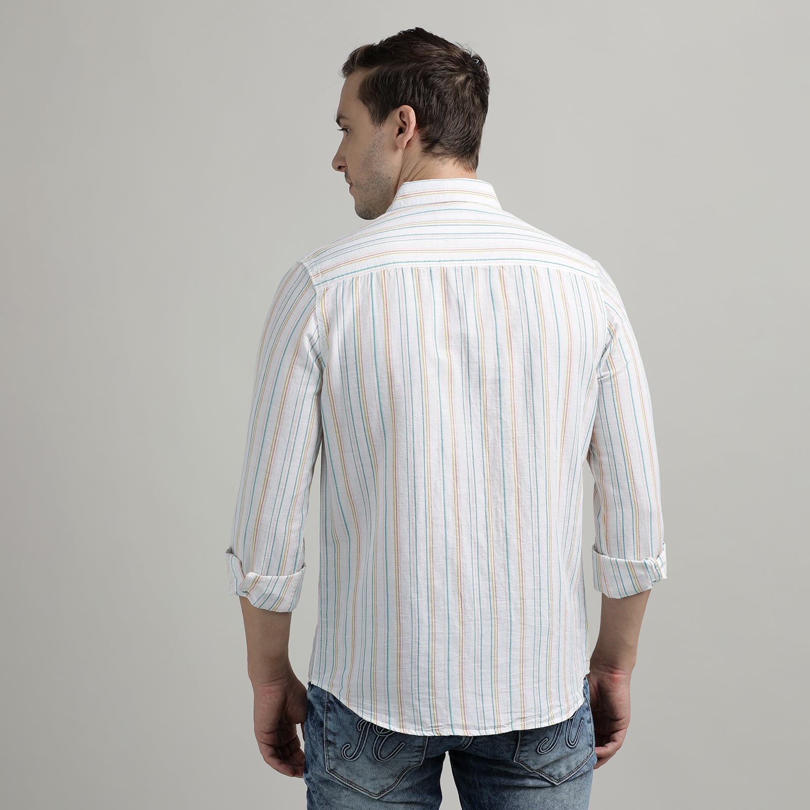 White Striped Full Sleeve Shirt