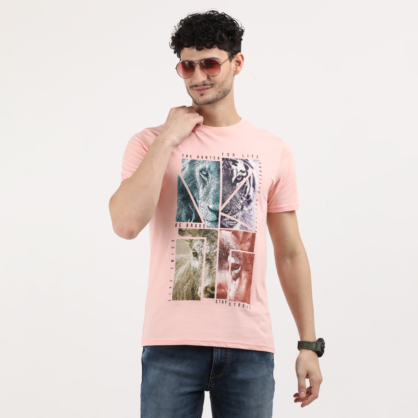 Impatiens Pink Men's Hunter for Life Animal Graphic Tee