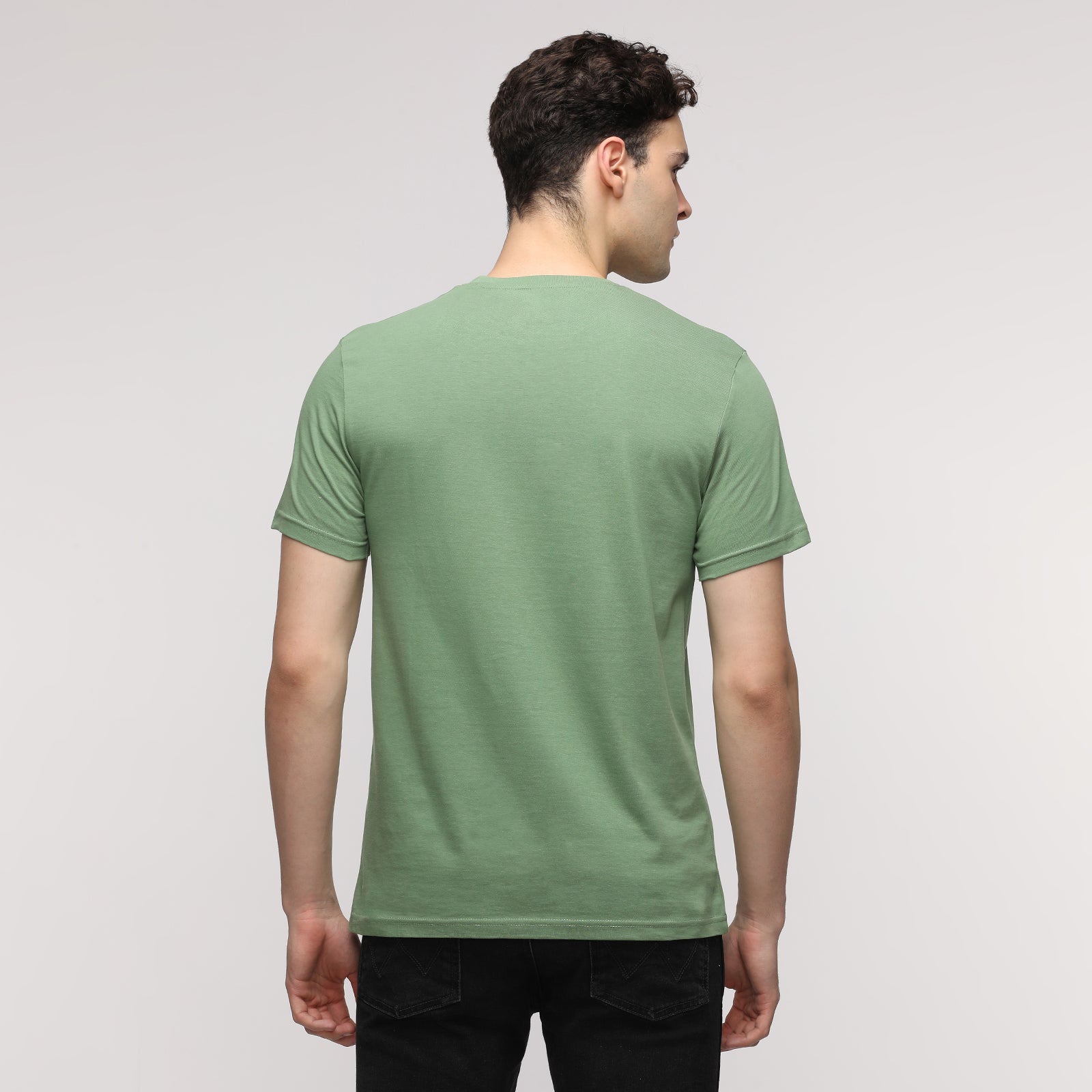 Men's Turf Green OLD CALL CONNECT Graphic printed Round Neck T-Shirt